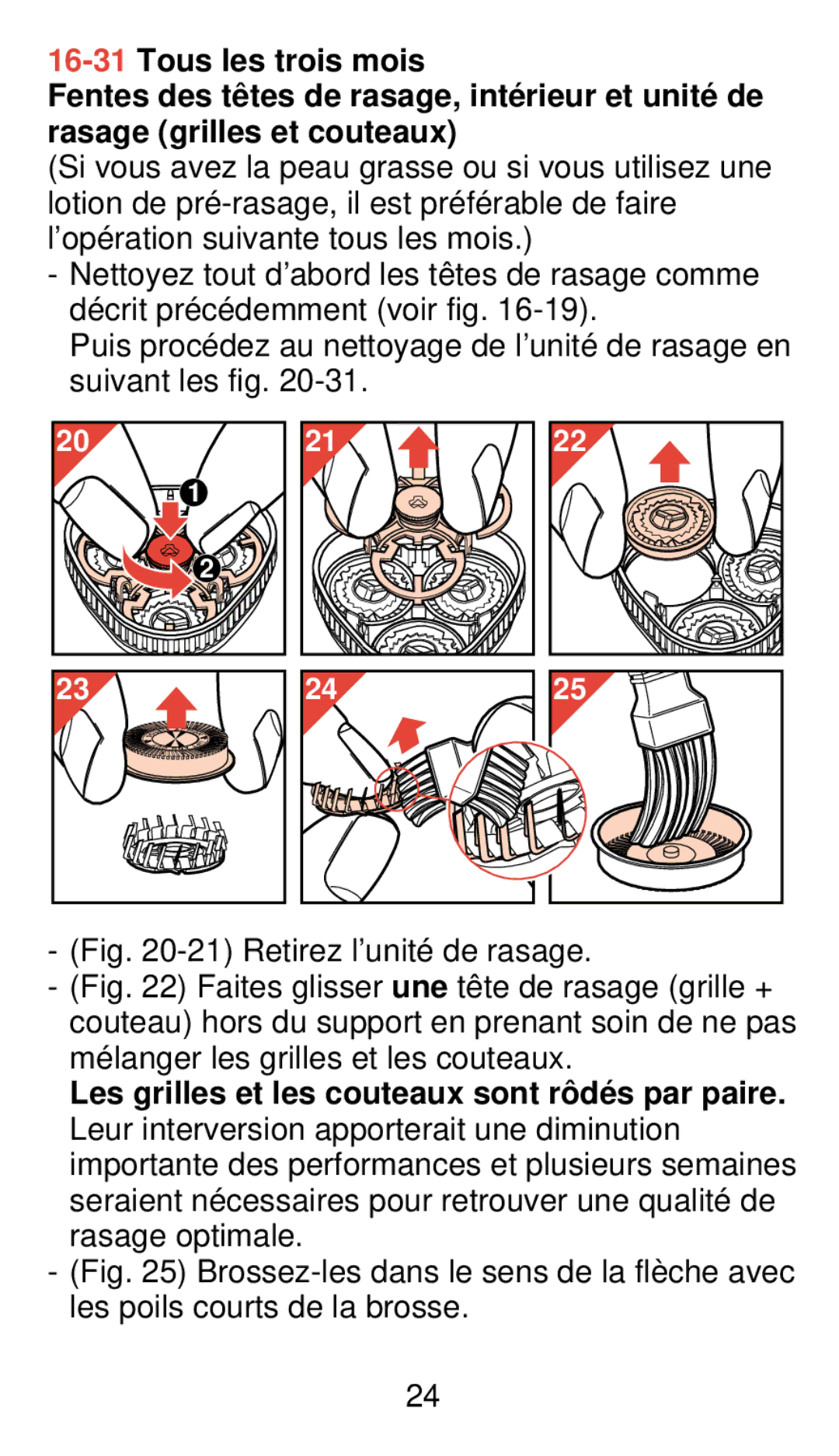 Philips 920 manual Retirez l’unité de rasage 