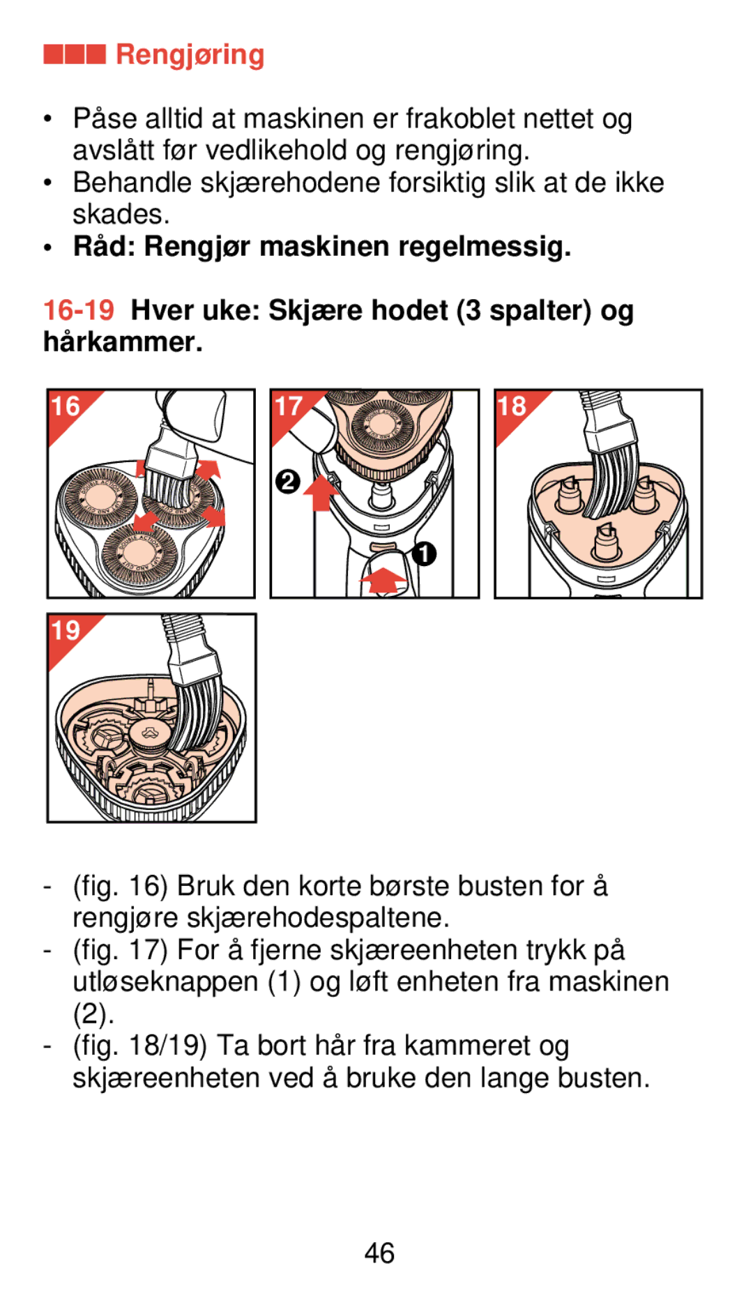 Philips 920 manual Rengjøring 