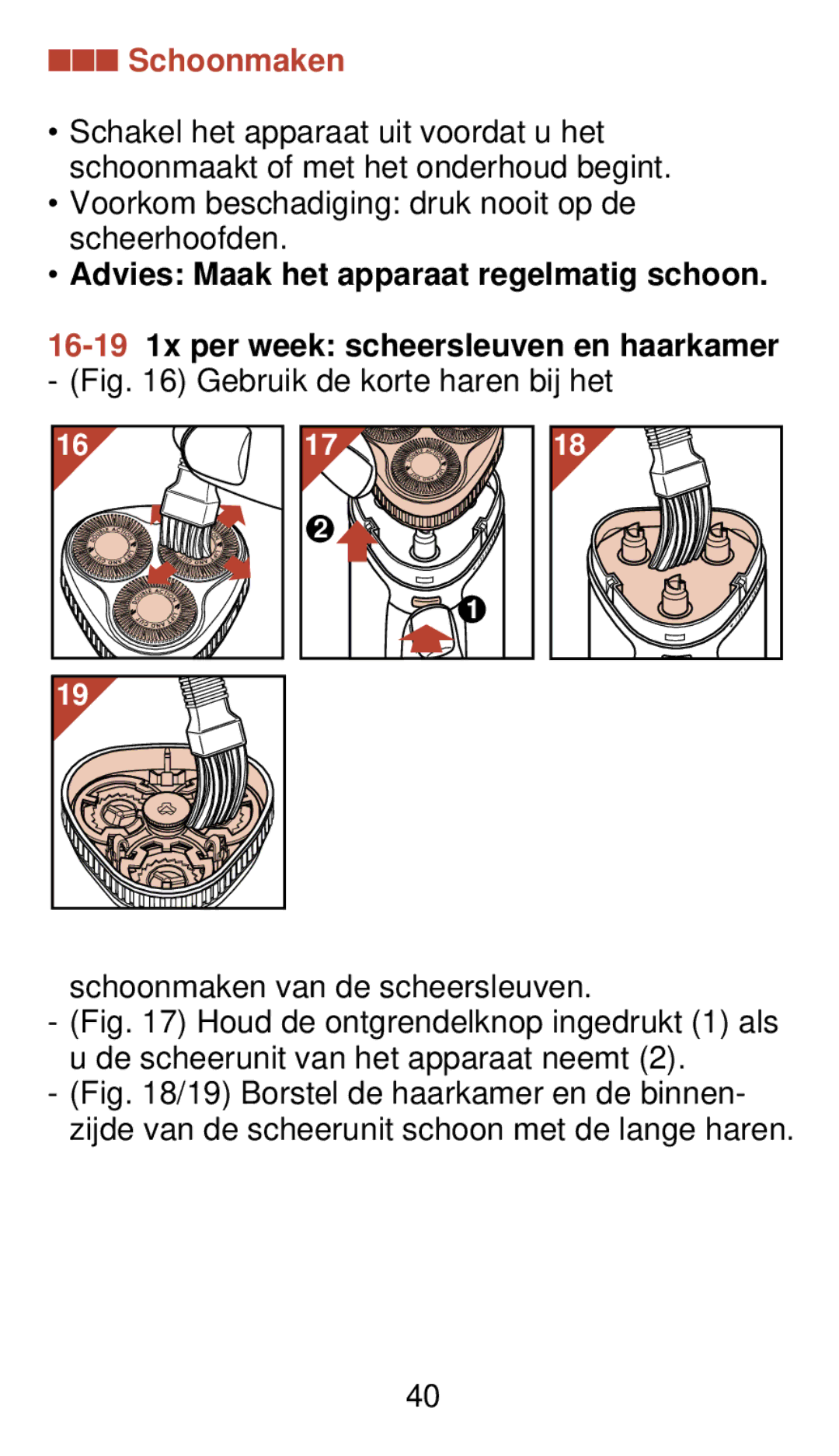 Philips 930 manual Schoonmaken, Advies Maak het apparaat regelmatig schoon 