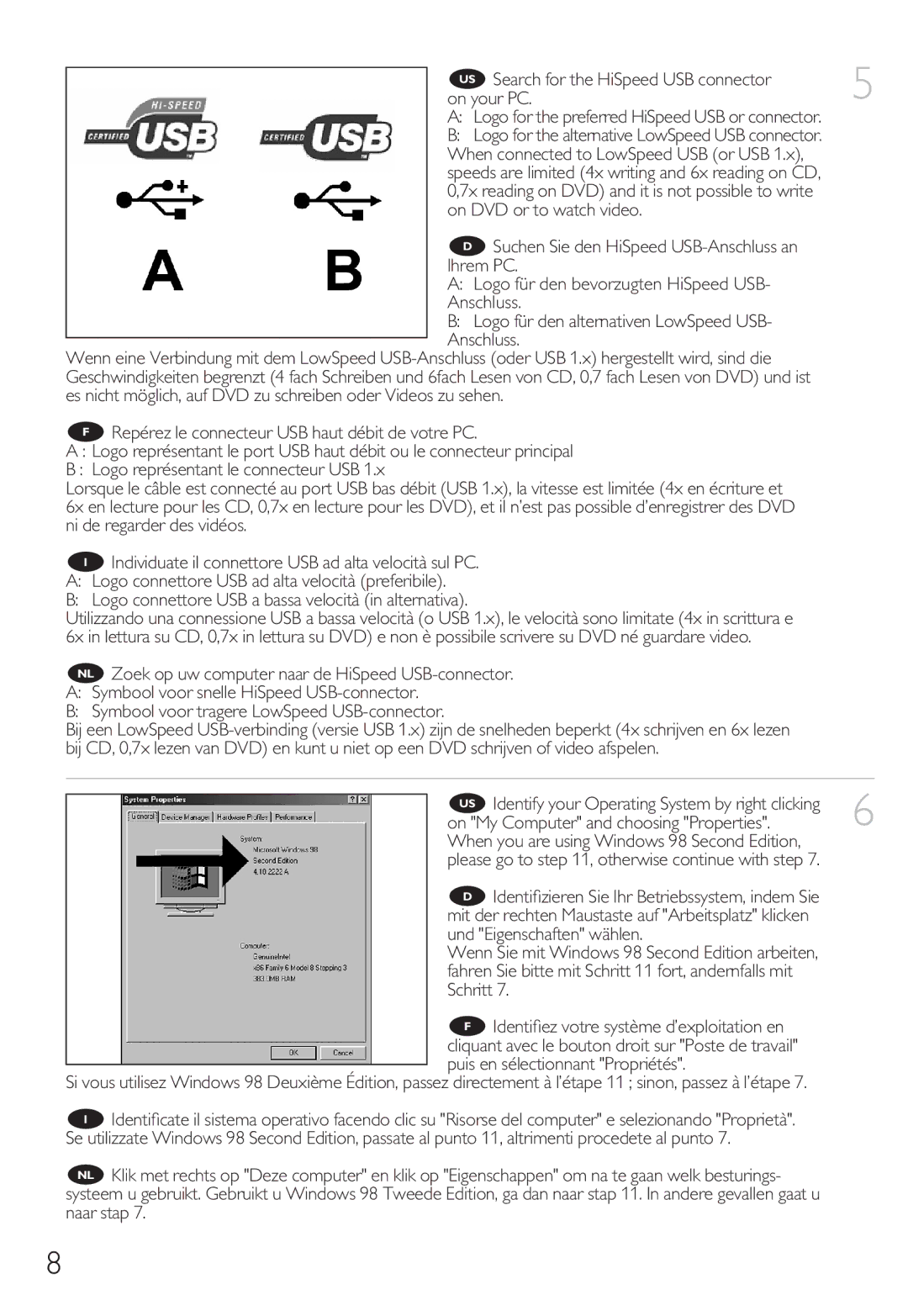 Philips 9305 125 2004.7 manual On My Computer and choosing Properties 