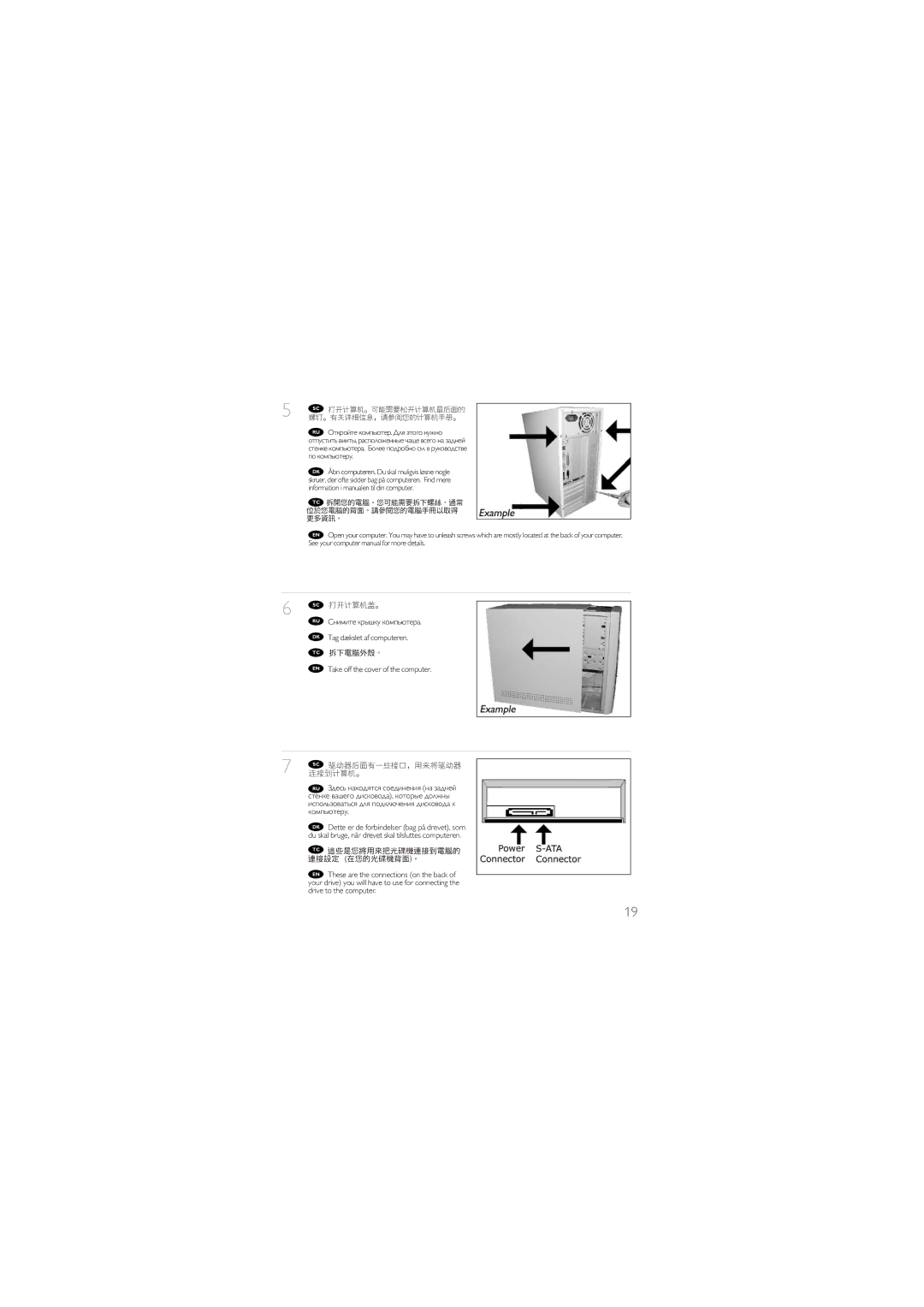 Philips SJ/T11363, 9305 125 2477.5 manual Tag dækslet af computeren 