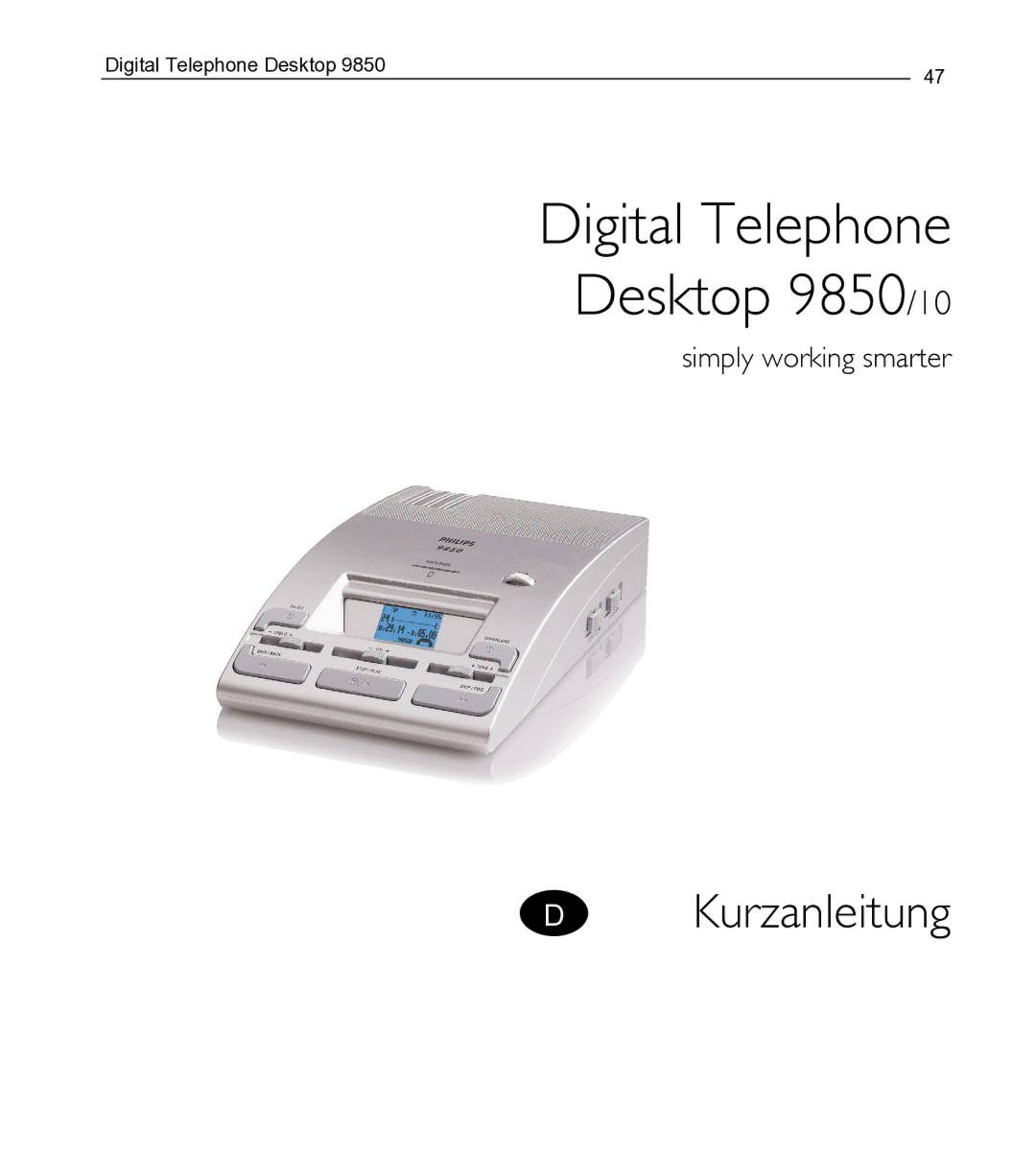 Philips 9850 manual Kurzanleitung 