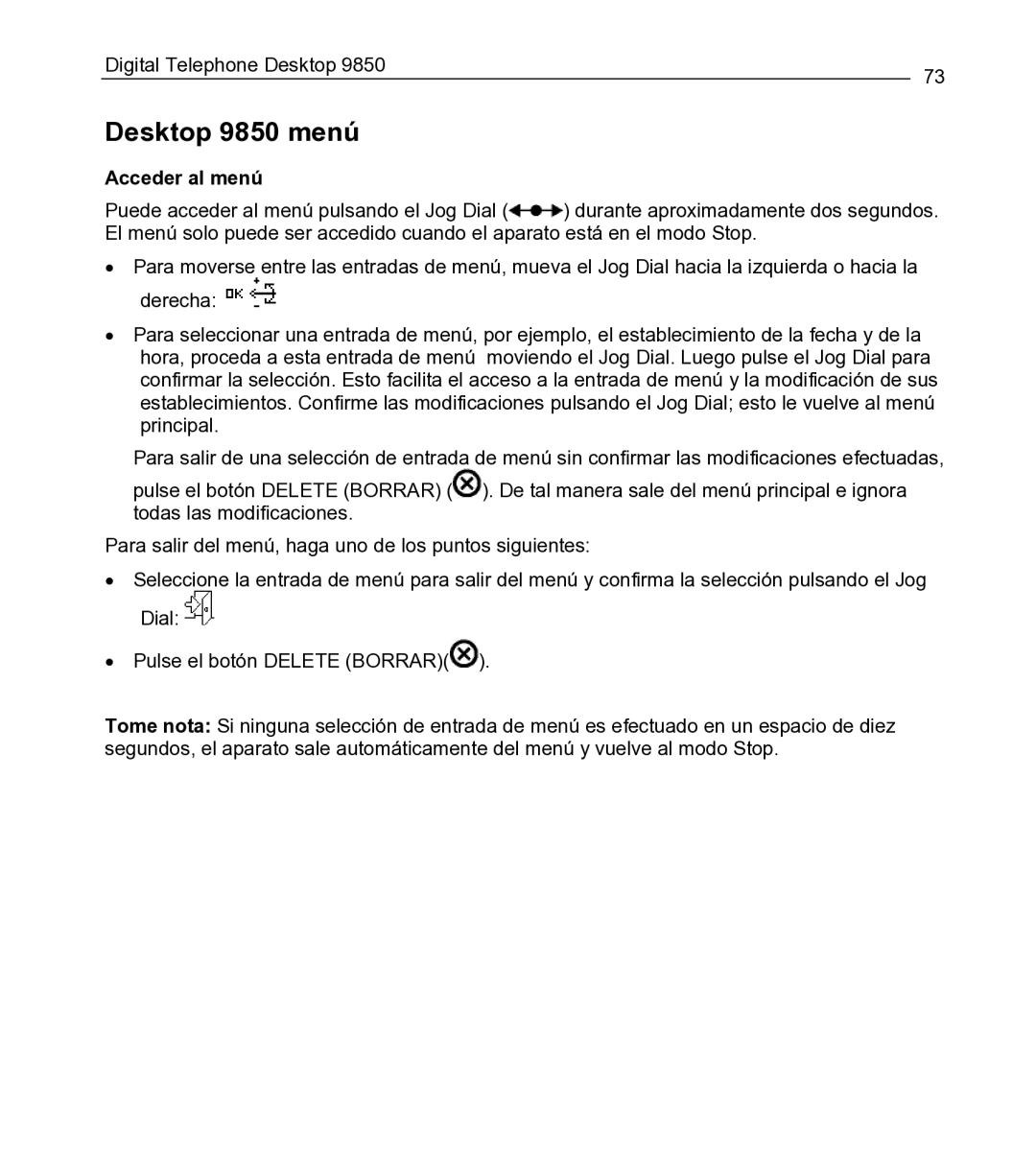 Philips manual Desktop 9850 menú, Acceder al menú 