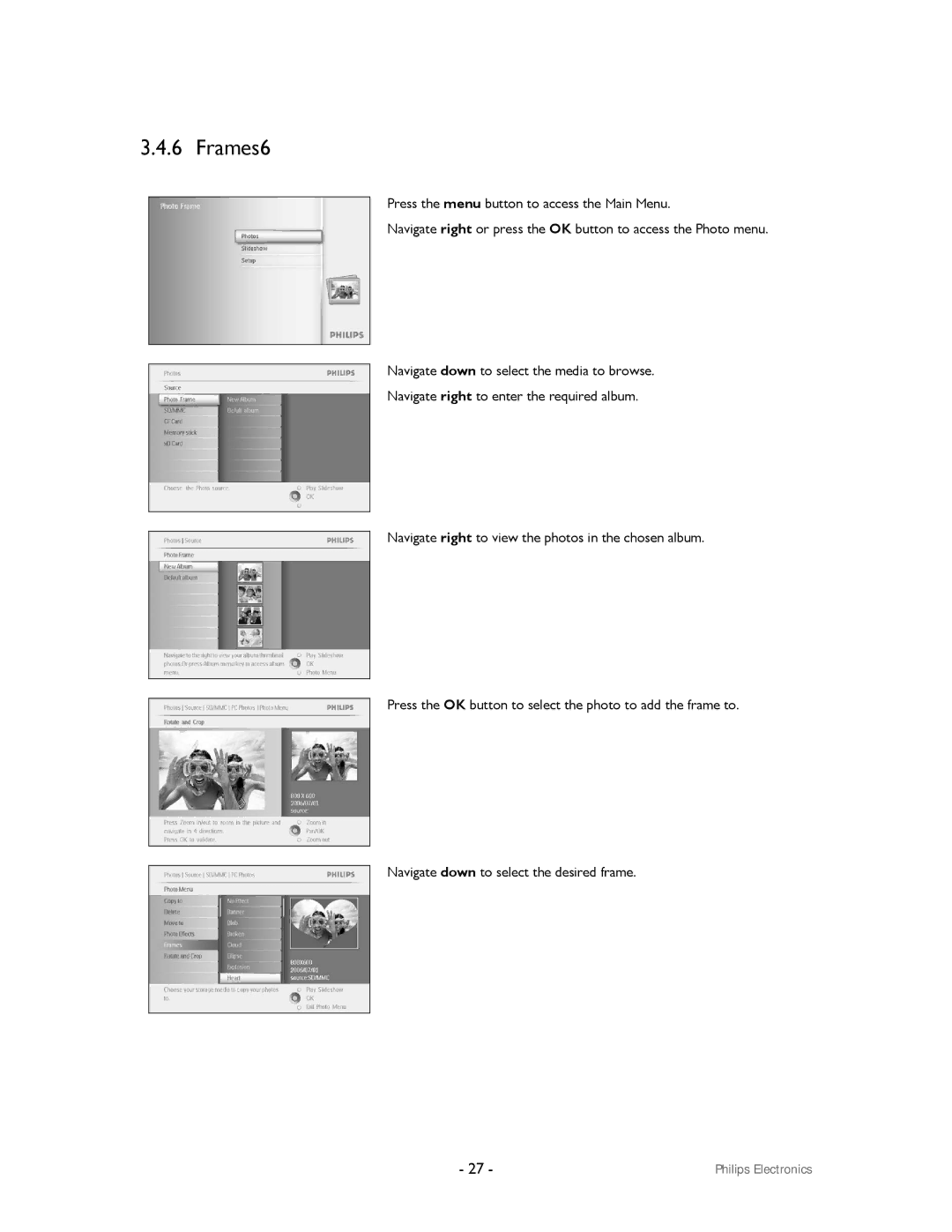 Philips 99F2 user manual Frames6 