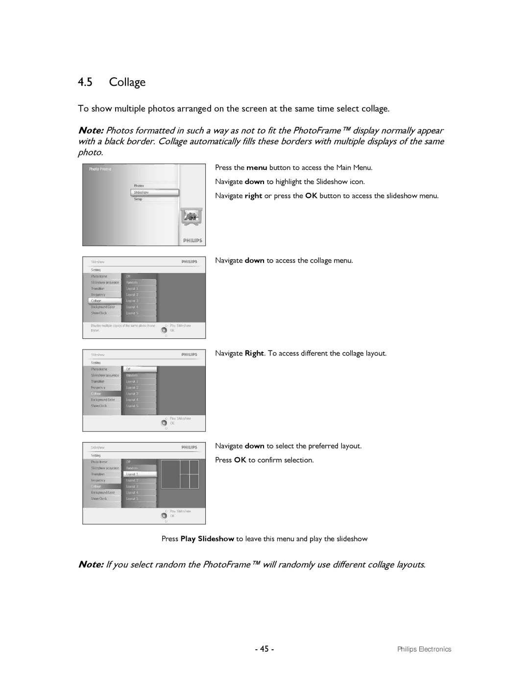 Philips 99F2 user manual Collage 