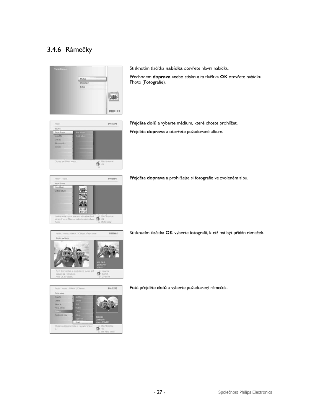 Philips 9FF2CMI, 9FF2CME, 9FF2M4, 9FF2CWO user manual 6 Rámečky 