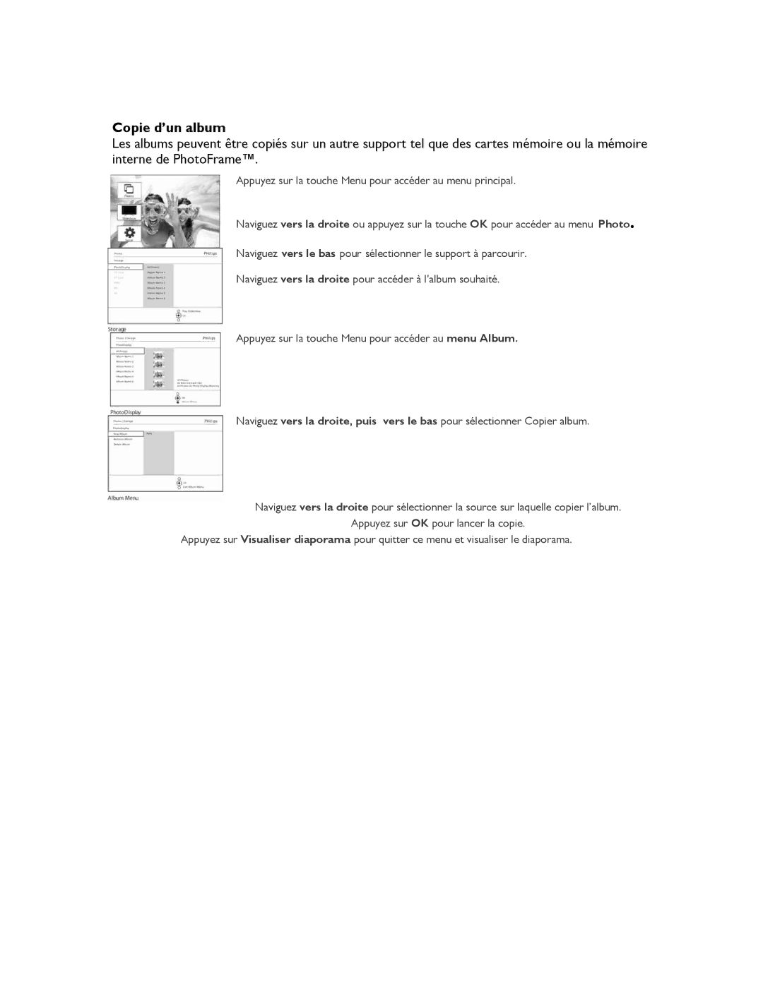 Philips 9FF2CMI, 9FF2CME, 9FF2M4, 9FF2CWO user manual Copie d’un album 