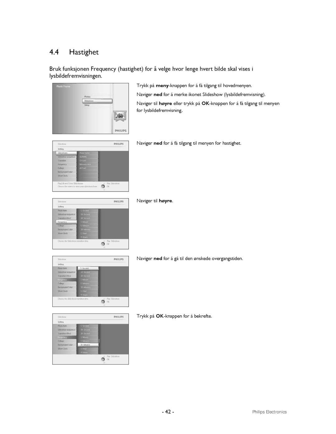 Philips 9FF2CWO, 9FF2CMI user manual Hastighet 