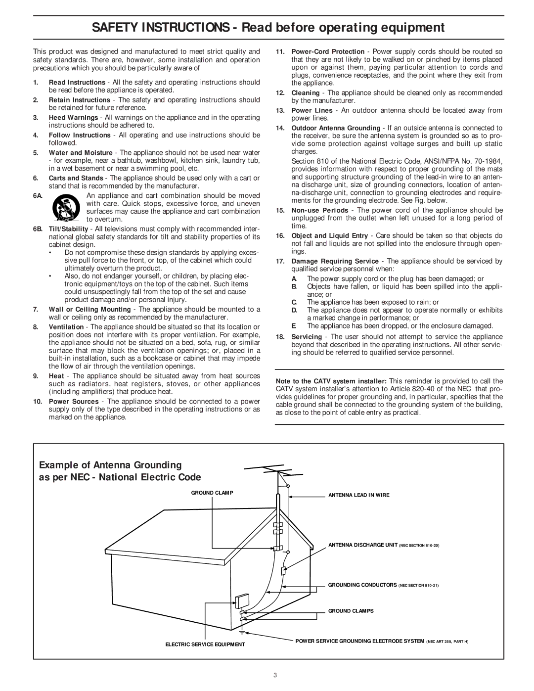 Philips 9P5534C1, 9P6034C1, 9P5034C1, 9P6031C1, 9P5031C1, 9P5531C1 manual Safety Instructions Read before operating equipment 