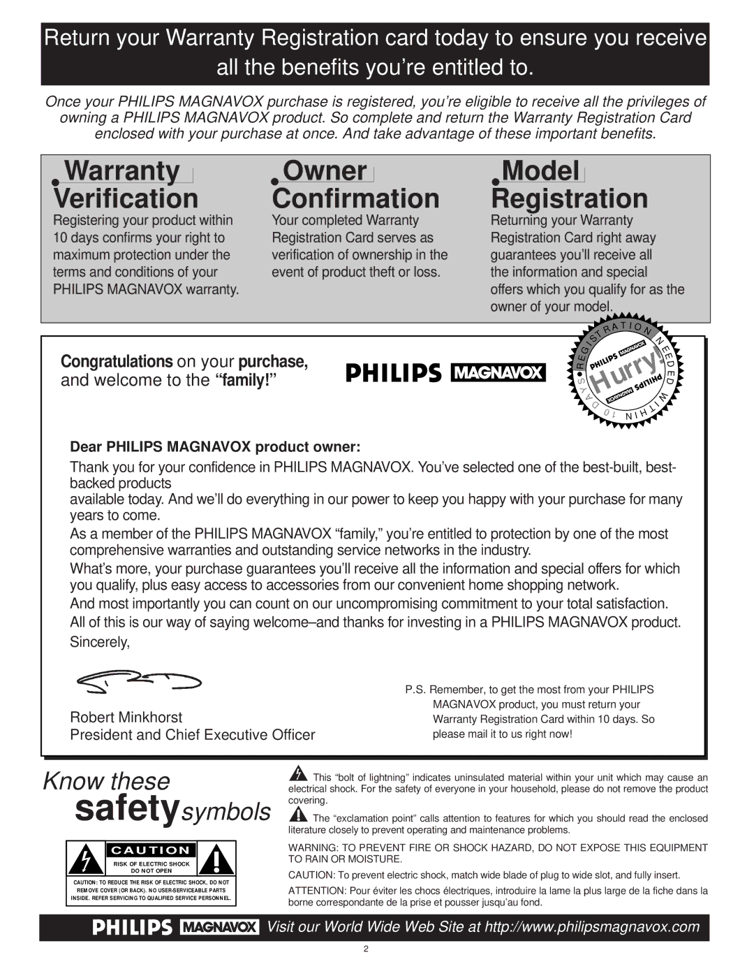 Philips 9P5044C1, 9P6444C1, 9P5544C1, 9P6044C1 manual Warranty Verification 