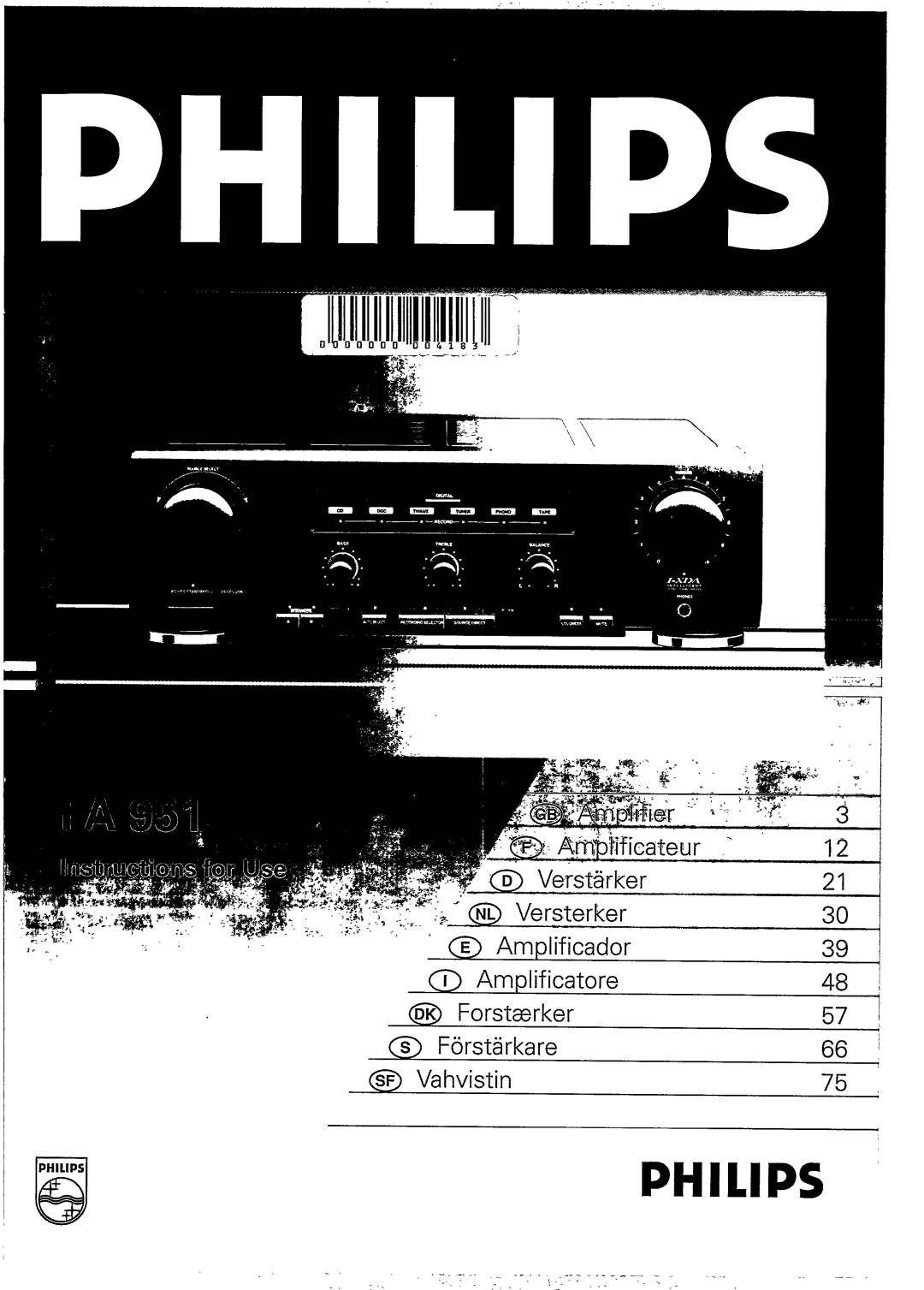 Philips A961 manual 