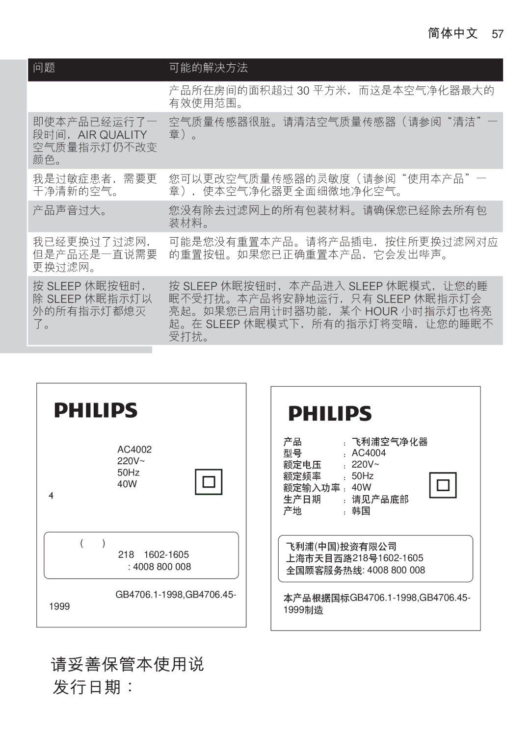 Philips AC4002 manual 2009/06/11 