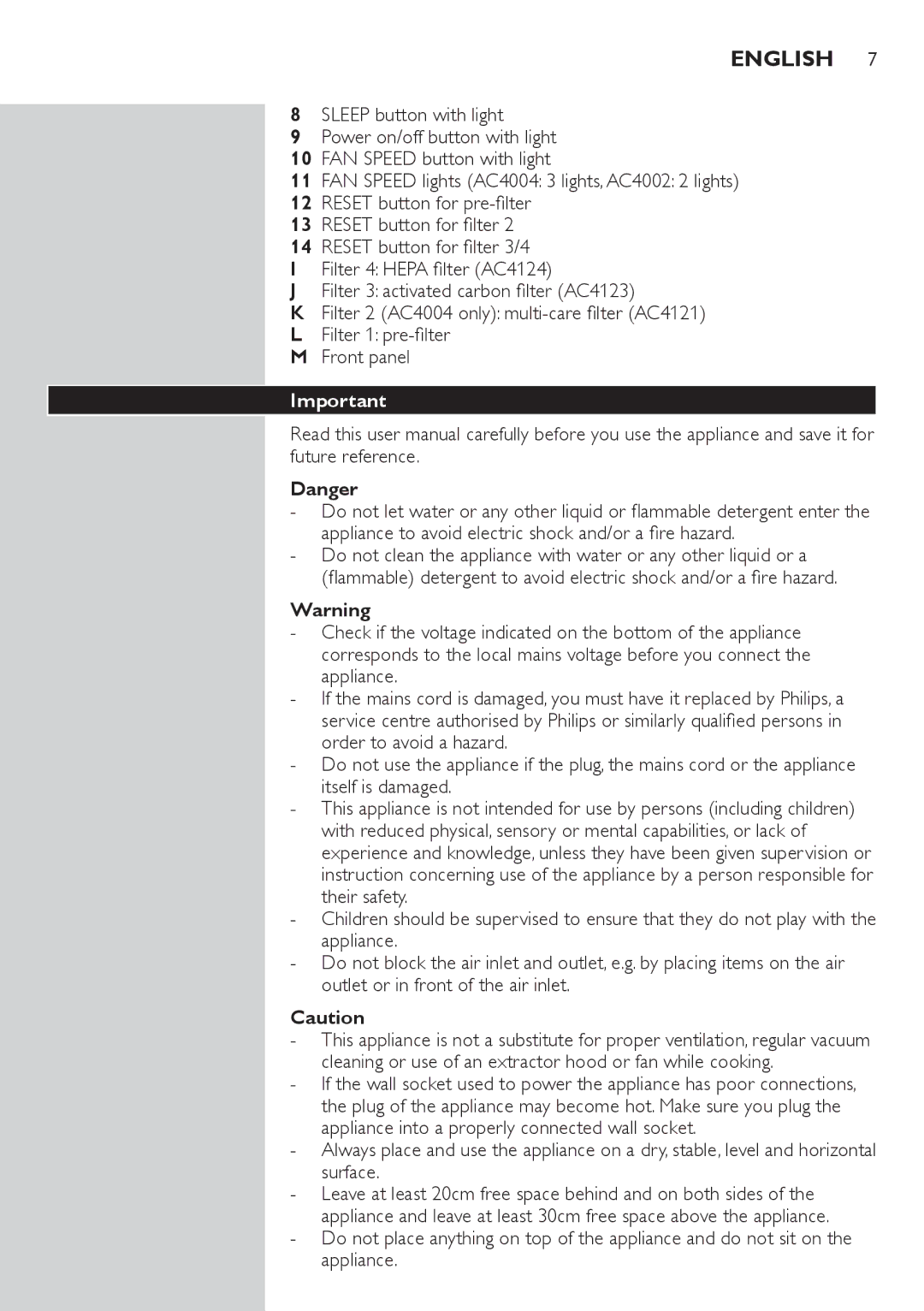 Philips AC4002 manual English 