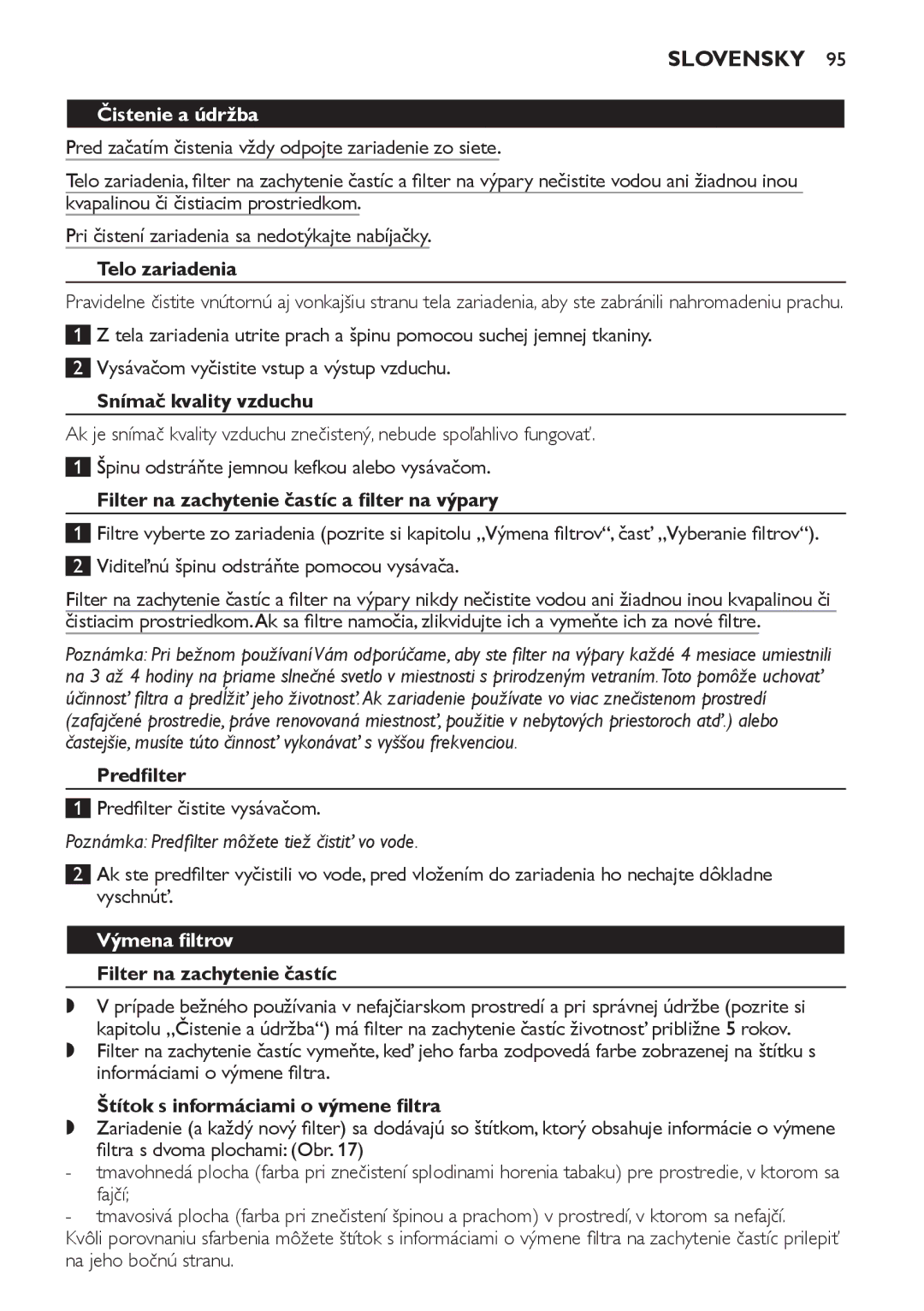 Philips AC4052, AC4054, AC4064 manual Čistenie a údržba, Výmena filtrov 