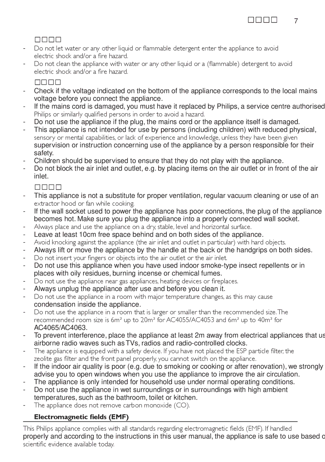 Philips AC4055 manual AC4065/AC4063, Electromagnetic fields EMF 