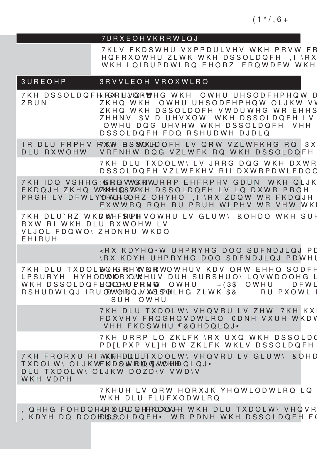 Philips AC4072 user manual Troubleshooting, Problem Possible solution 