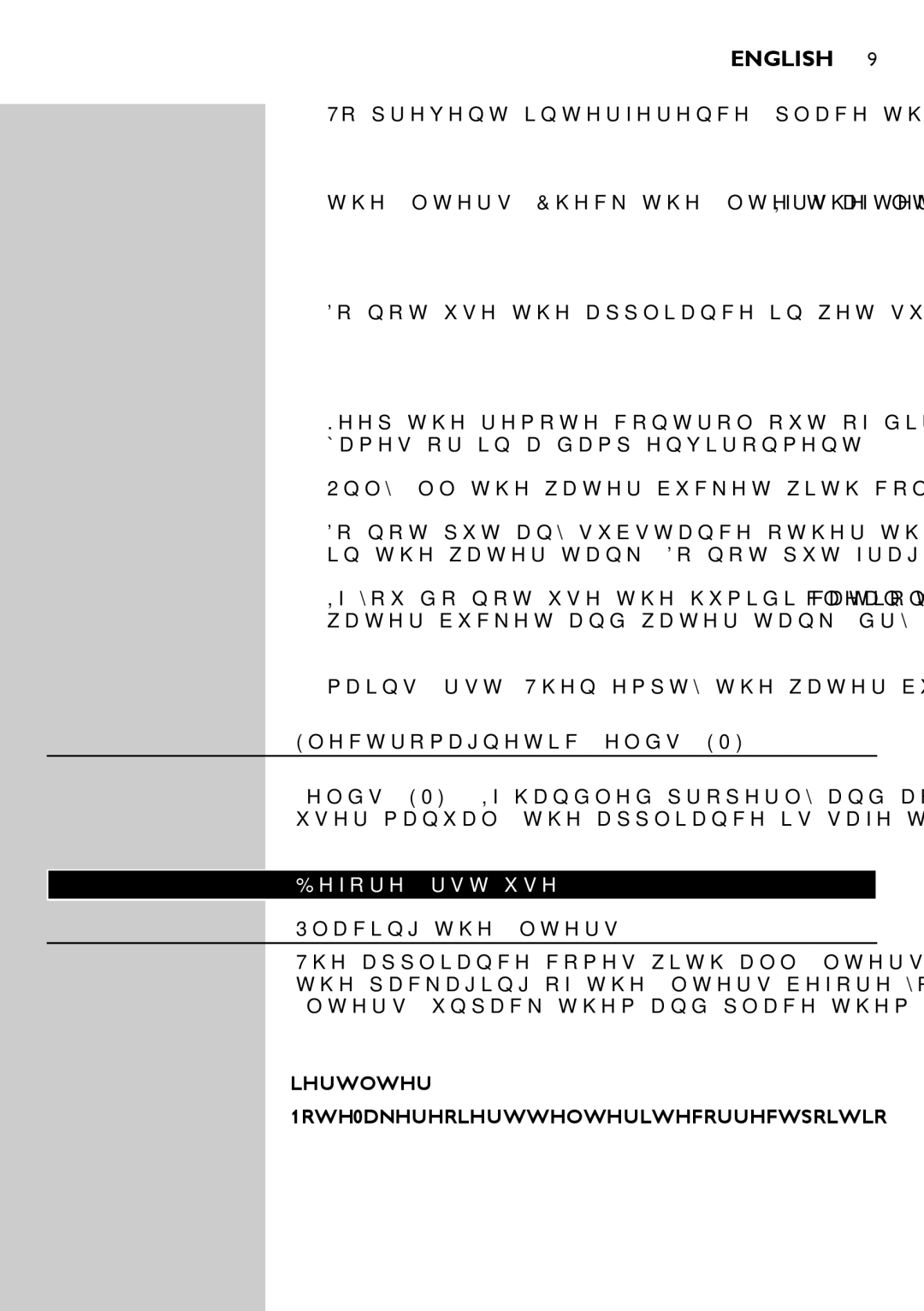 Philips AC4083 manual Electromagnetic fields EMF, Before first use, Placing the filters 