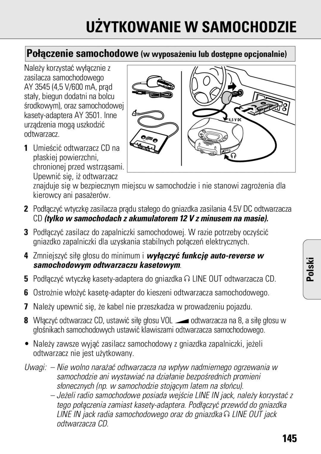 Philips ACT 7583 manual 145, Kasety-adaptera AY 3501. Inne 