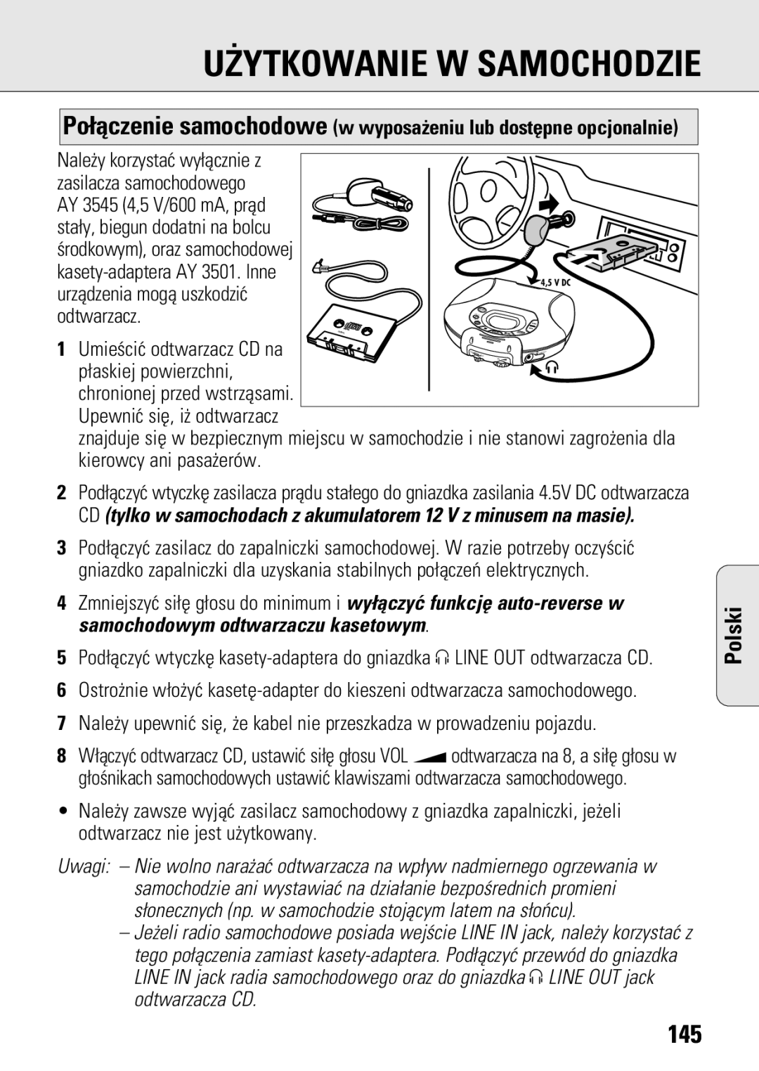 Philips ACT 7583 manual 145, Kasety-adaptera AY 3501. Inne 