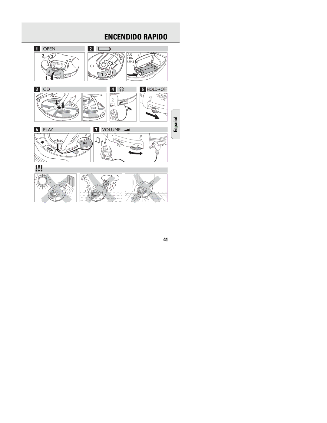 Philips ACT 7585 manual Encendido Rapido 