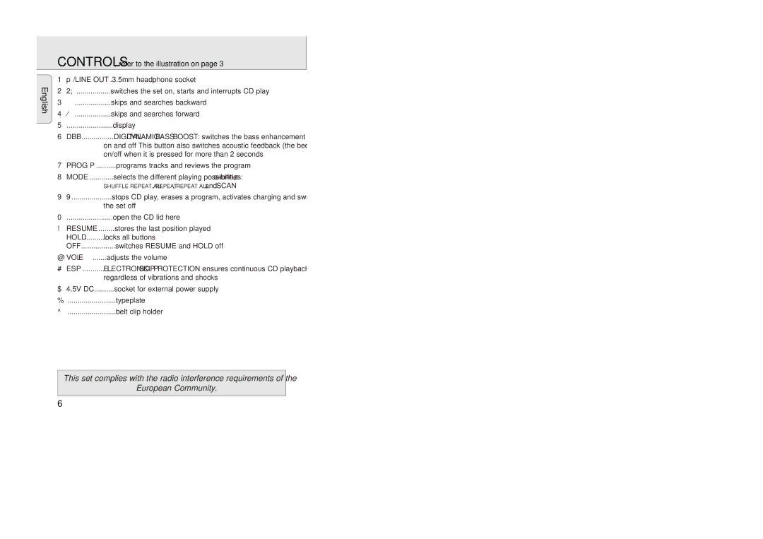 Philips ACT 7585 manual CONTROLS, refer to the illustration on, Locks all buttons 