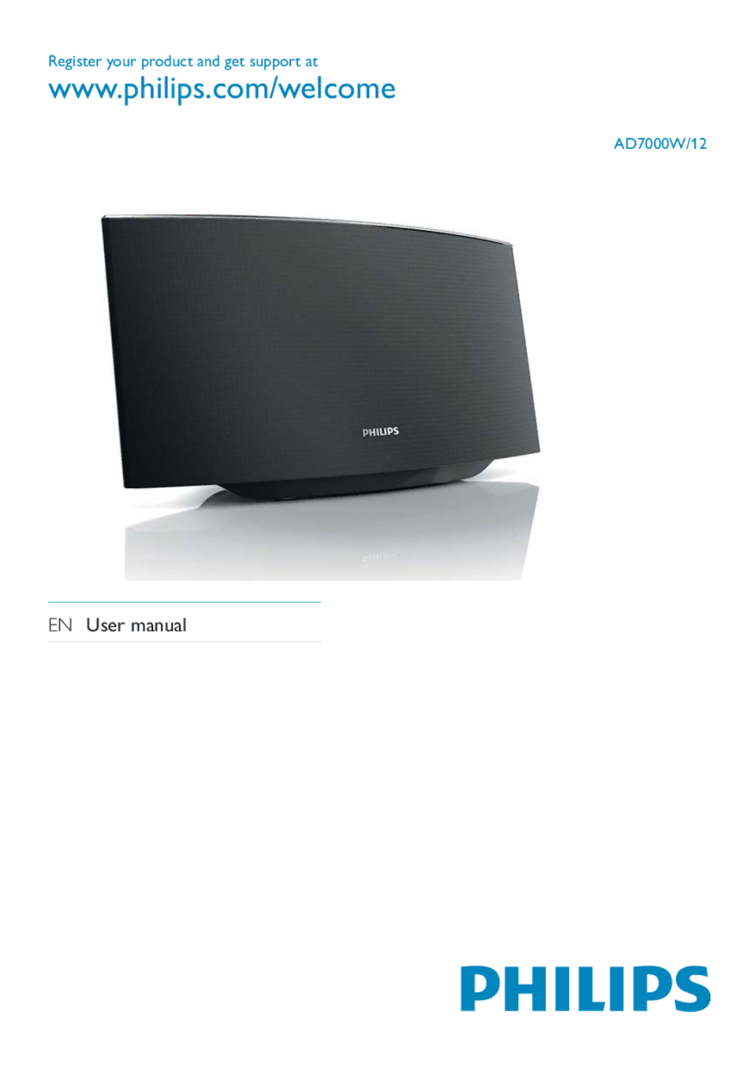 Philips user manual Register your product and get support at AD7000W/12 