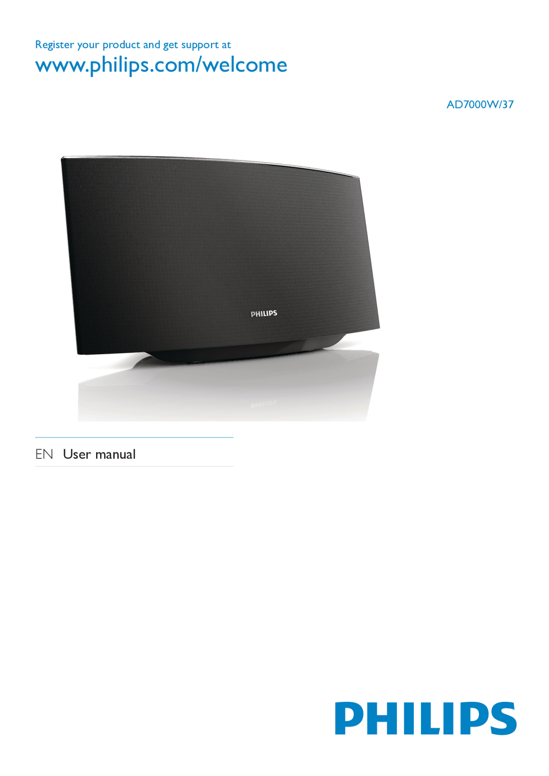 Philips user manual Register your product and get support at AD7000W/37 