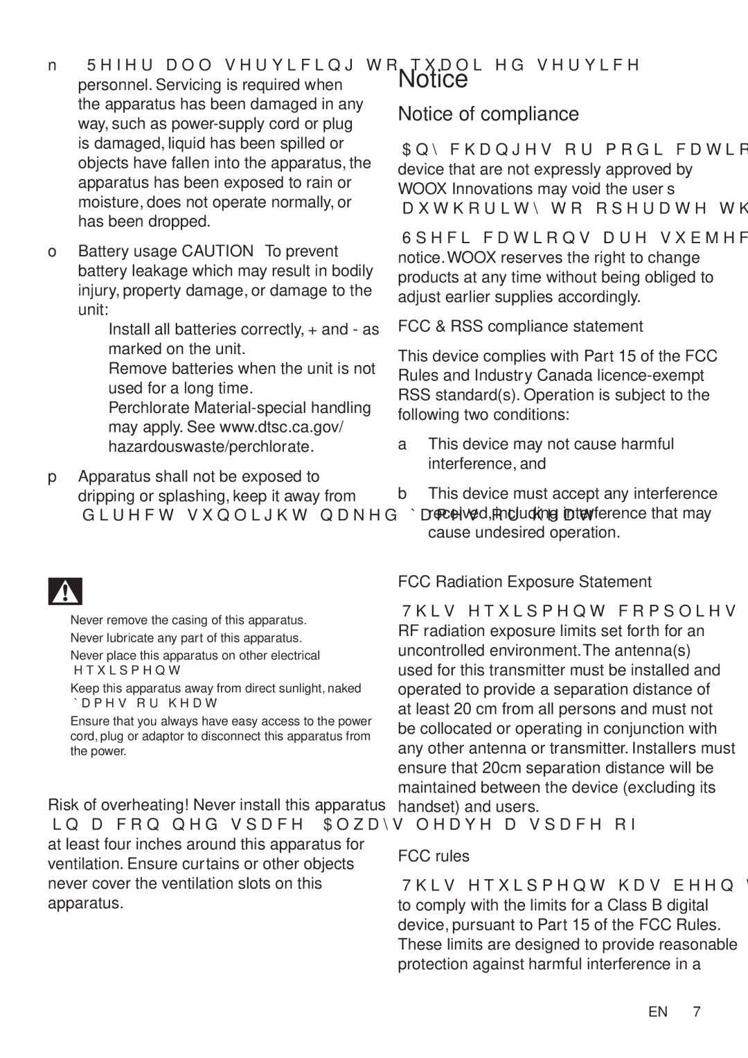 Philips AD7000W/37 user manual FCC & RSS compliance statement, This device may not cause harmful interference, FCC rules 