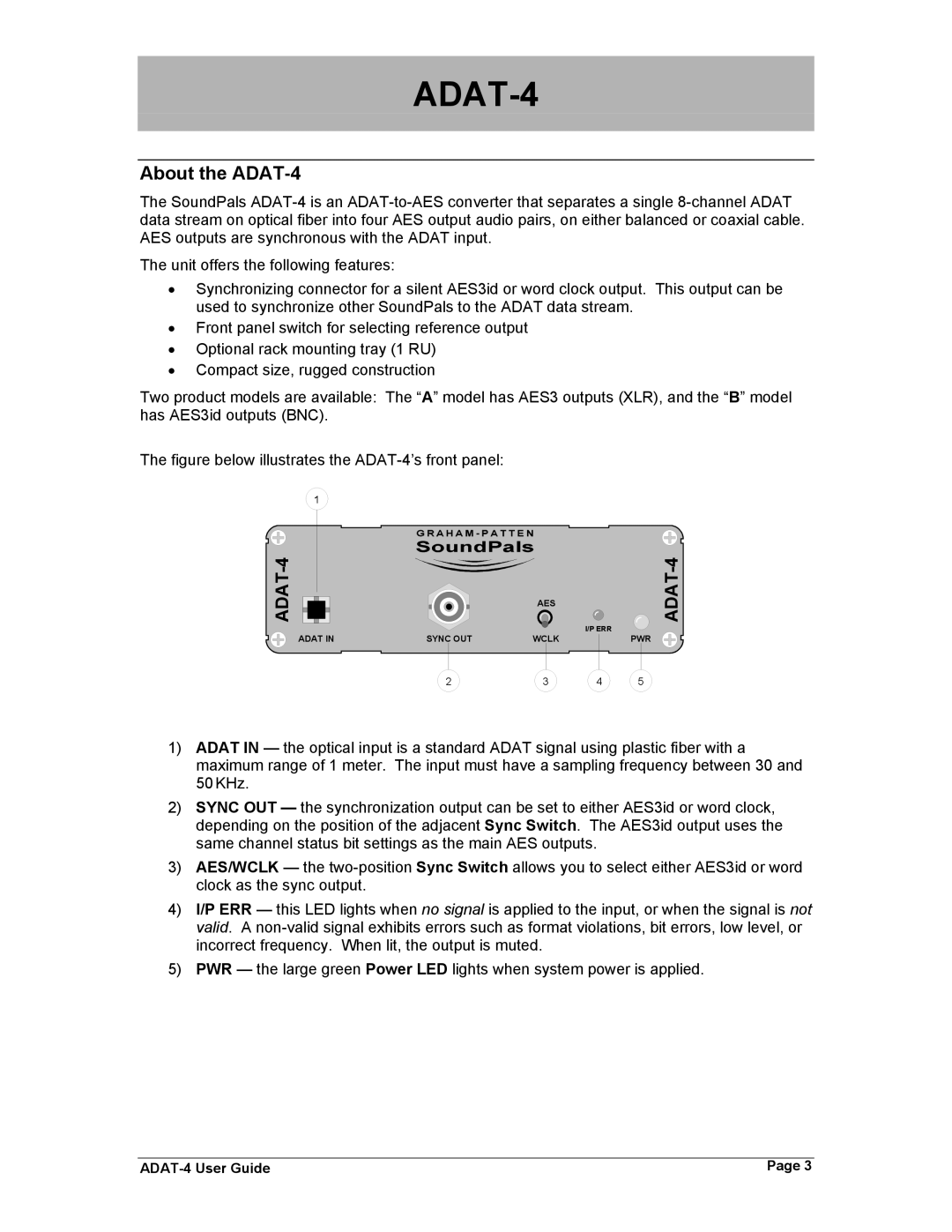 Philips manual About the ADAT-4 