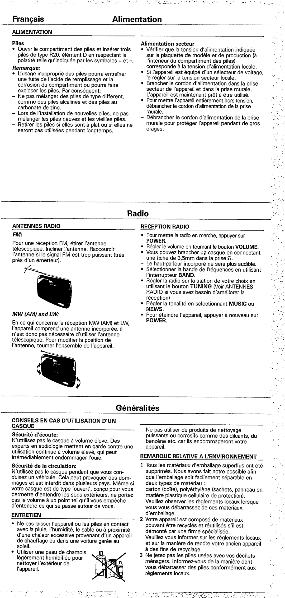 Philips AE 140 manual 