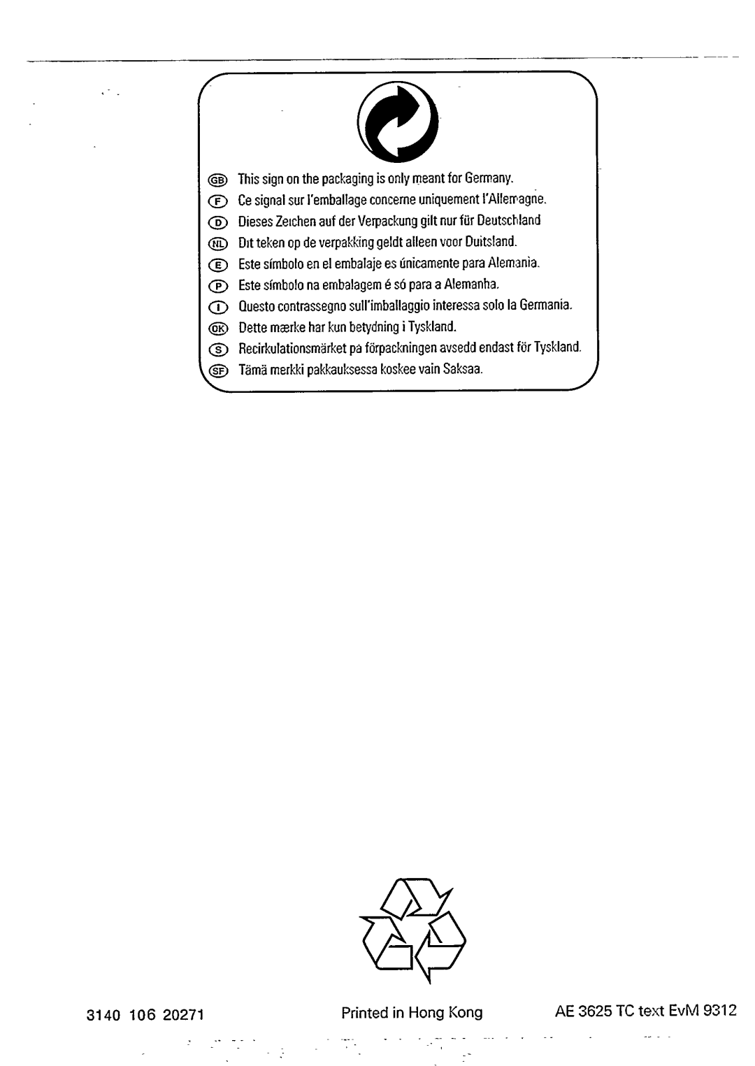 Philips AE 3625 manual 