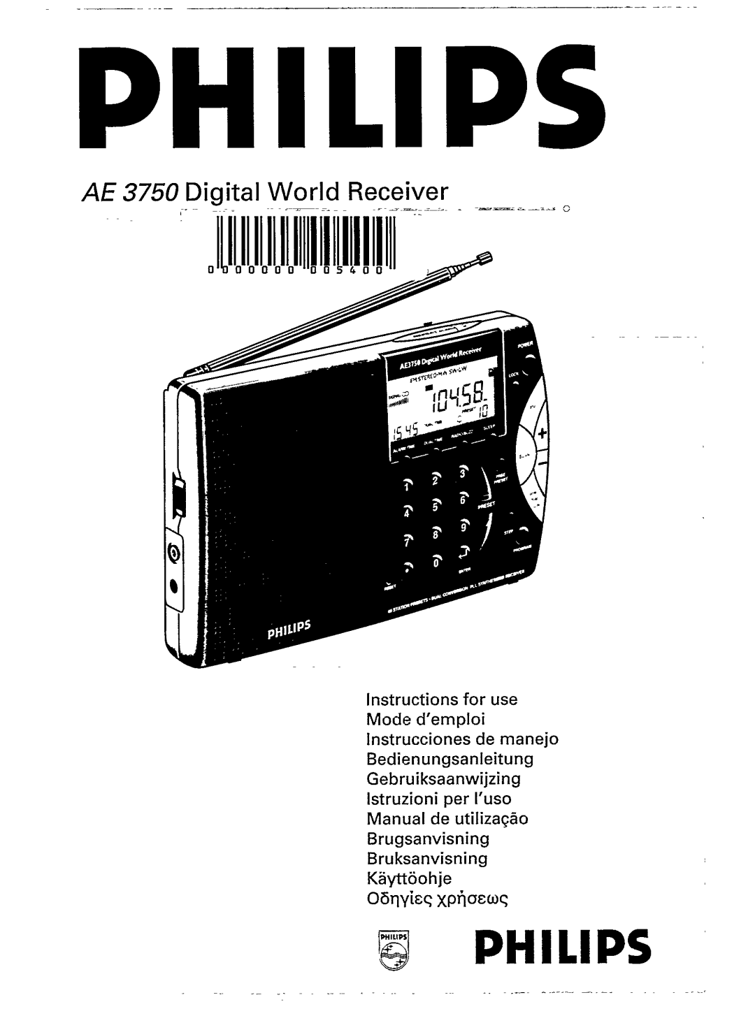Philips AE 3750 manual 