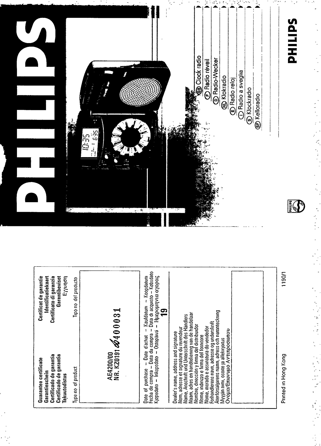 Philips AE 4200/20 manual 