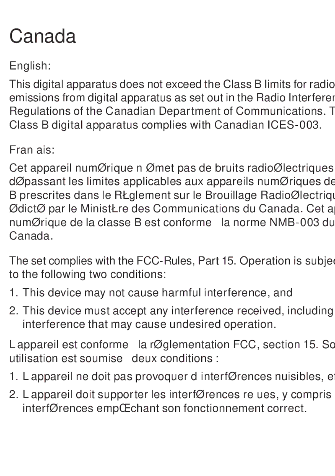 Philips AE2330/37 user manual Canada 