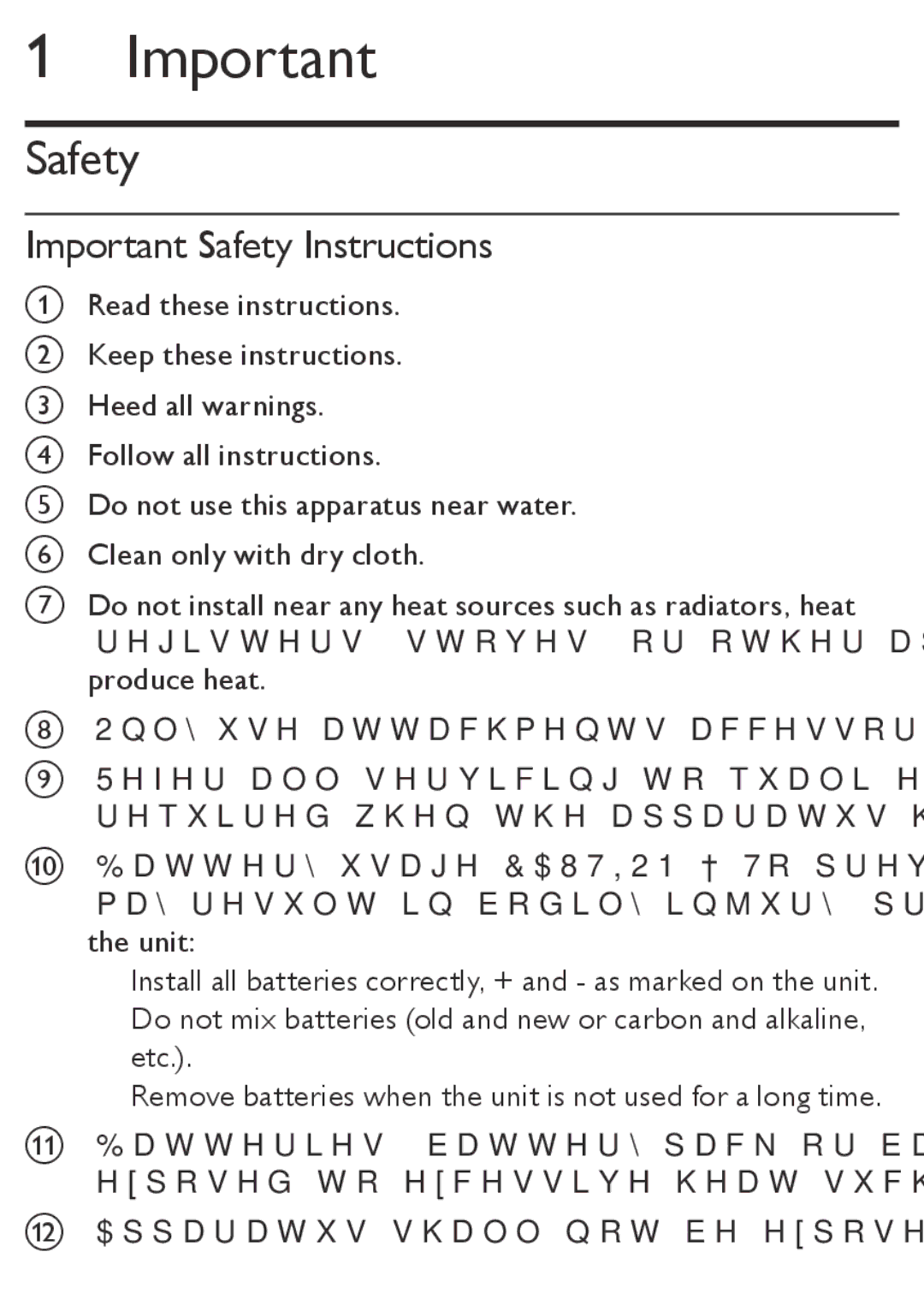 Philips AE2330/37 user manual Important Safety Instructions 