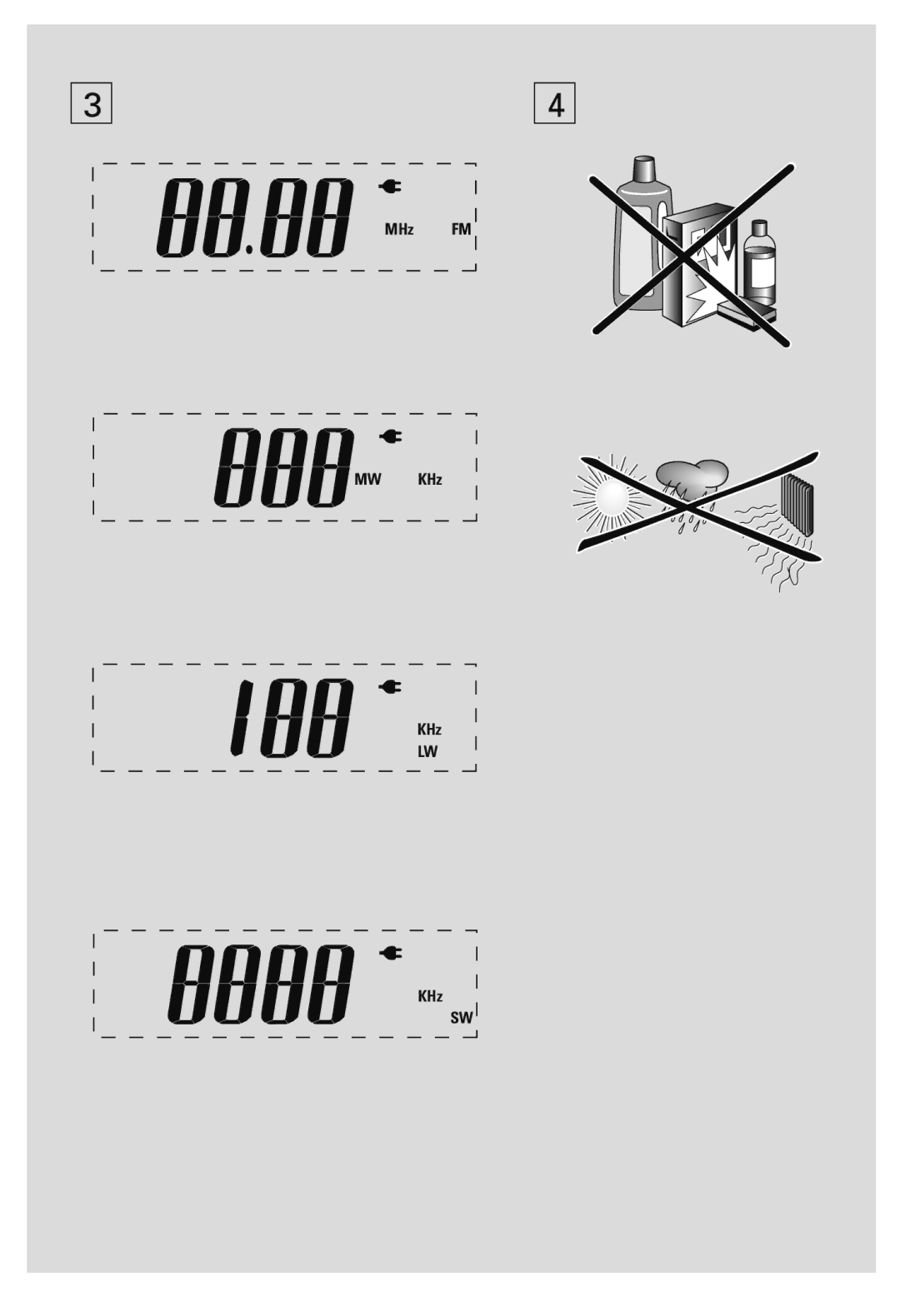 Philips AE2480 user manual MHz FM MW KHz 