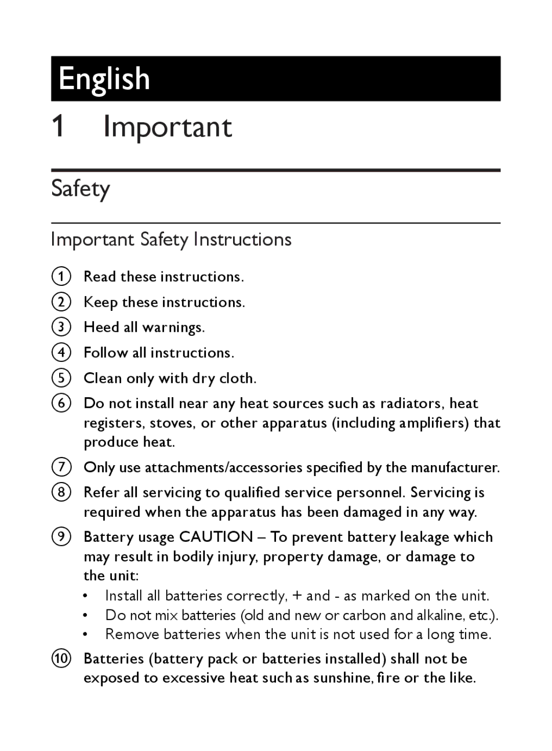 Philips AE3300 user manual English, Safety 