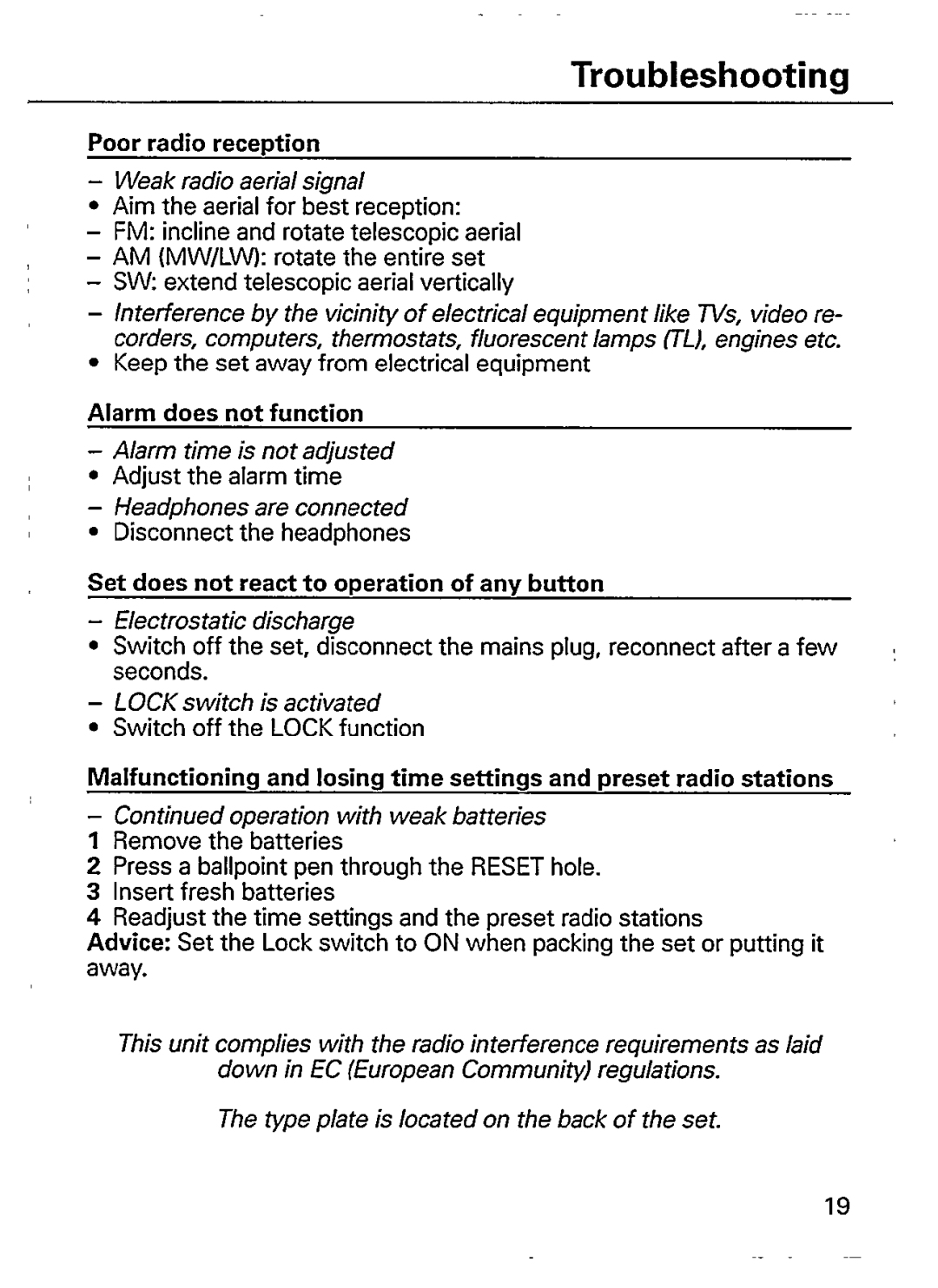 Philips AE3650/03 manual 