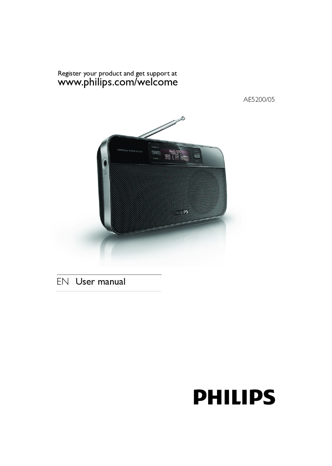 Philips user manual Register your product and get support at AE5200/05 