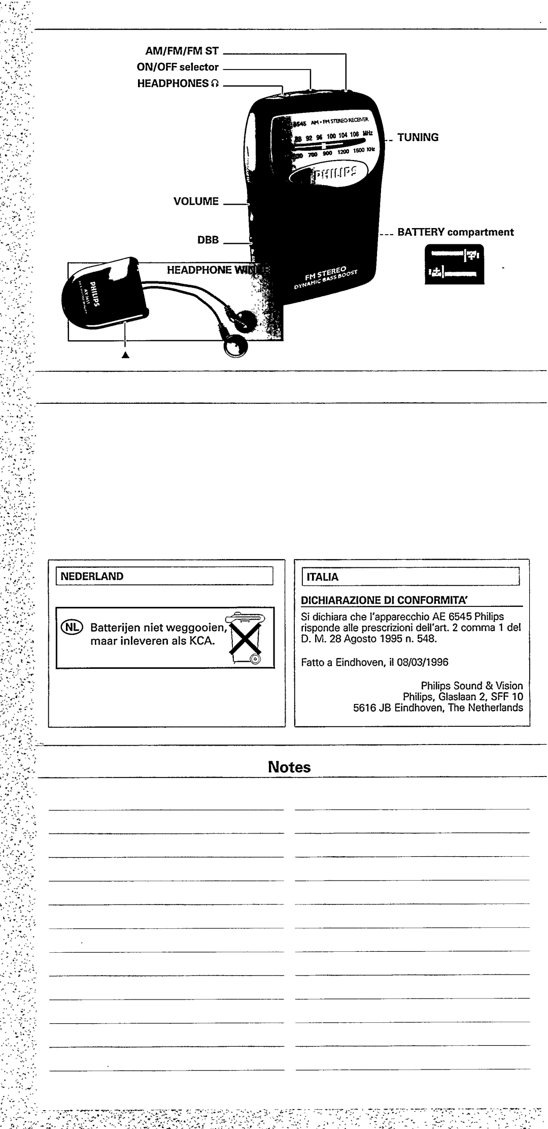 Philips AE6545 manual 