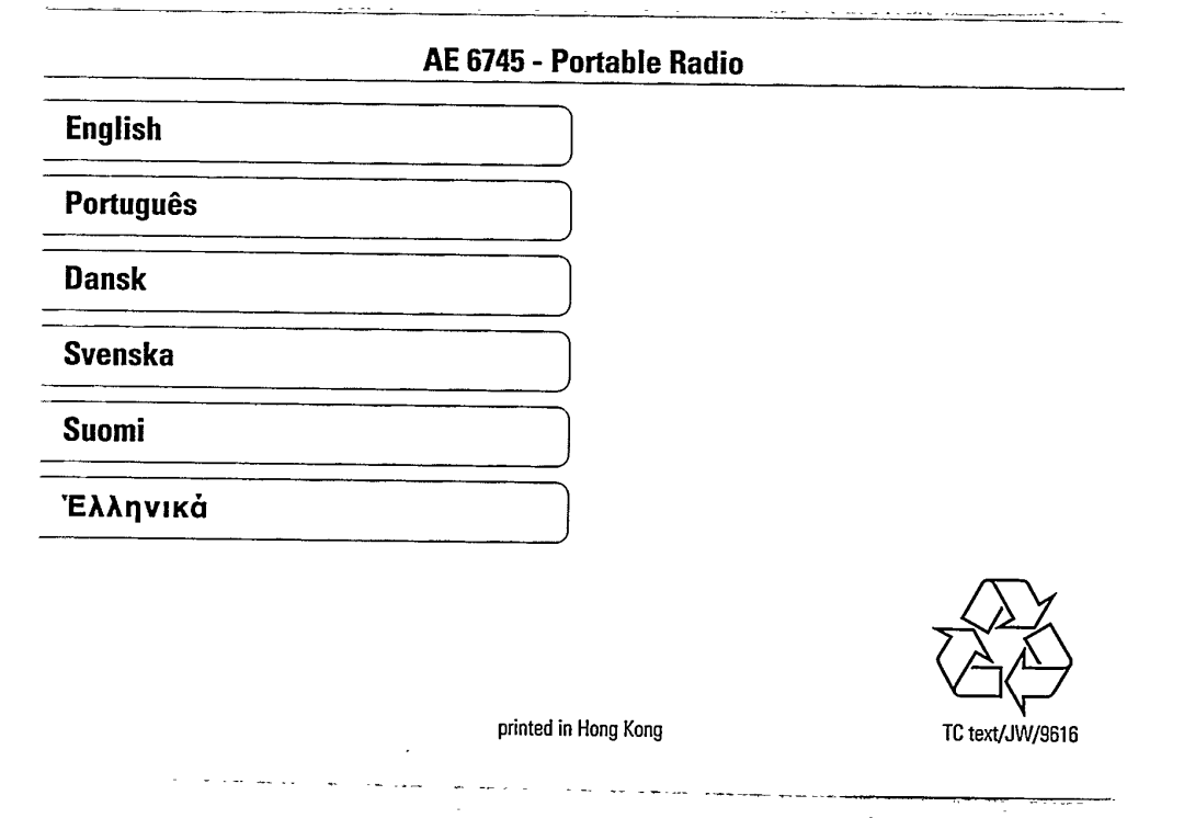 Philips AE 6745, AE6745/01 manual 