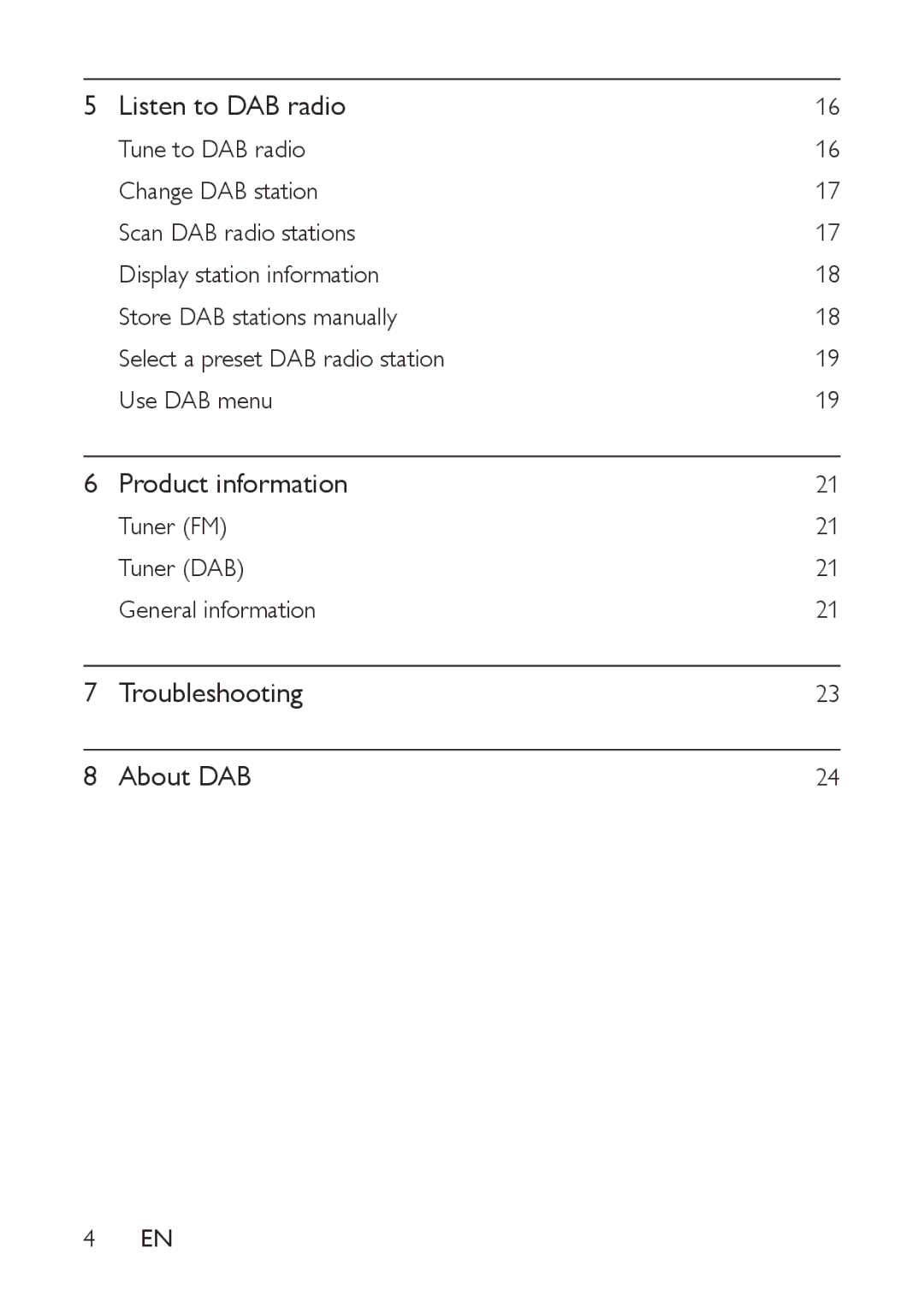 Philips AE9011 user manual Listen to DAB radio, Product information, Troubleshooting About DAB 