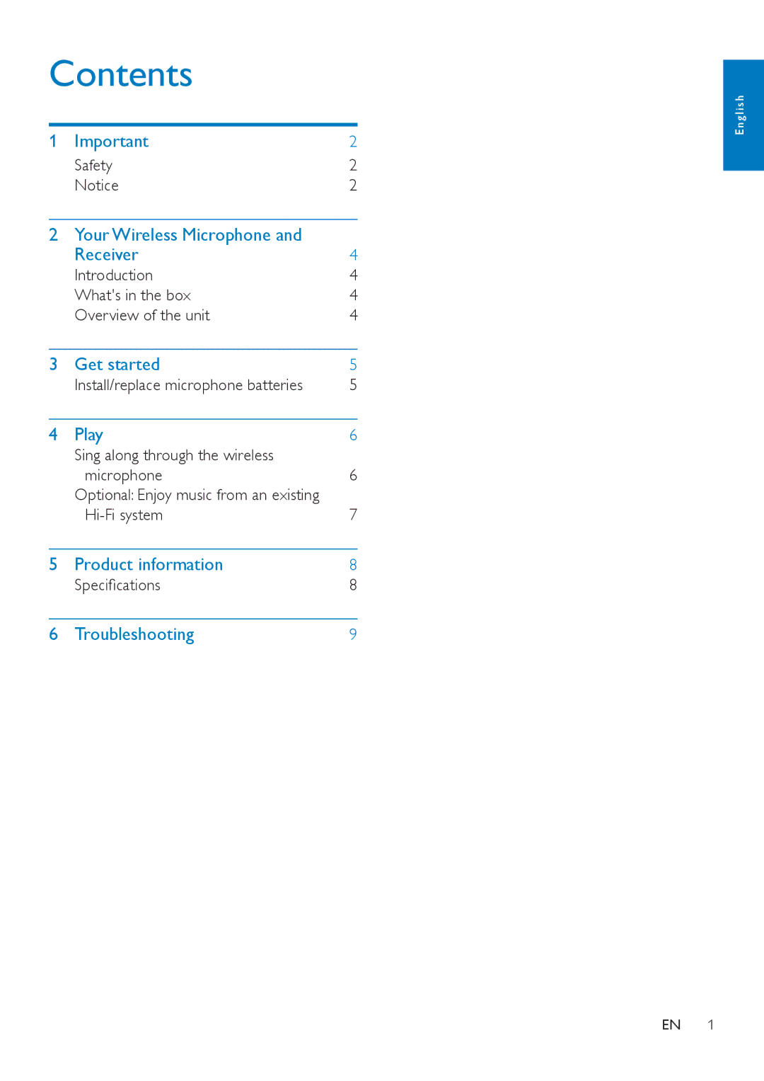 Philips AEA3000 user manual Contents 