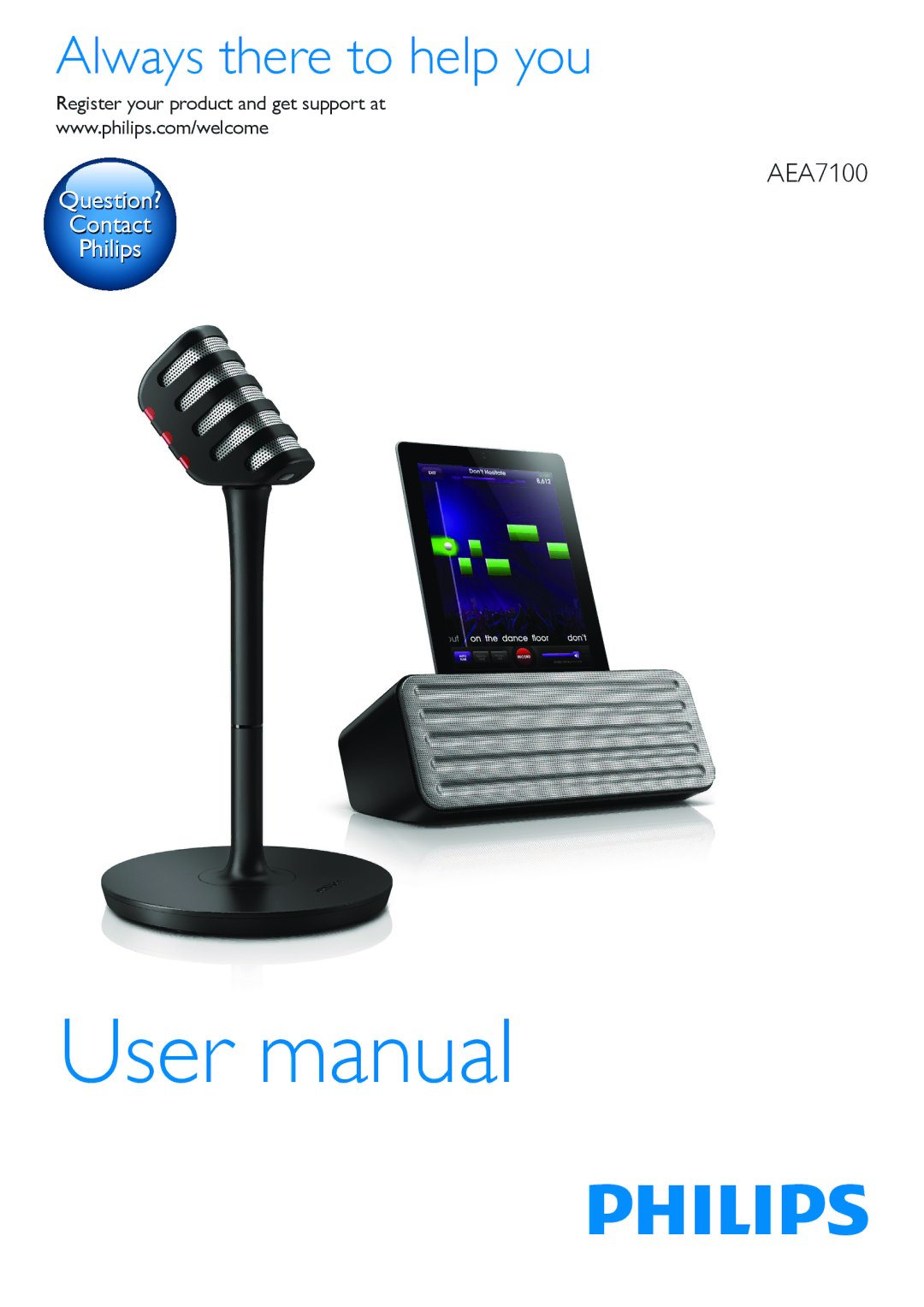 Philips AEA7100 user manual Always there to help you, Register your product and get support at 