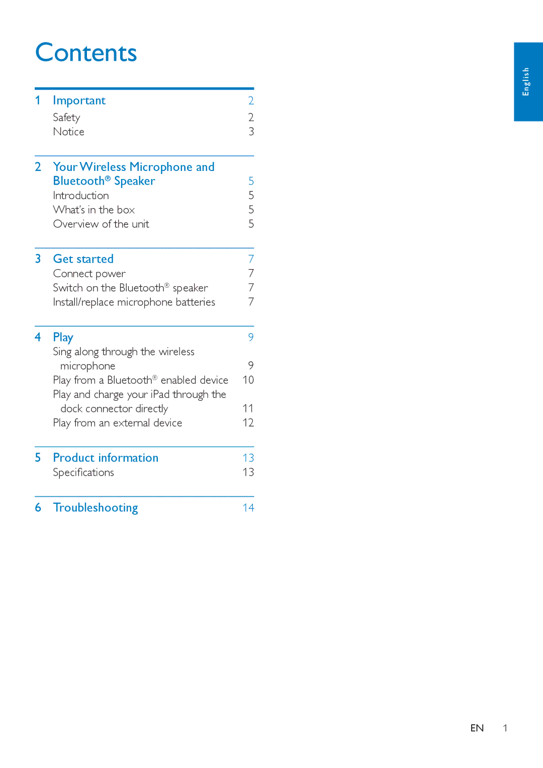 Philips AEA7100 user manual Contents 