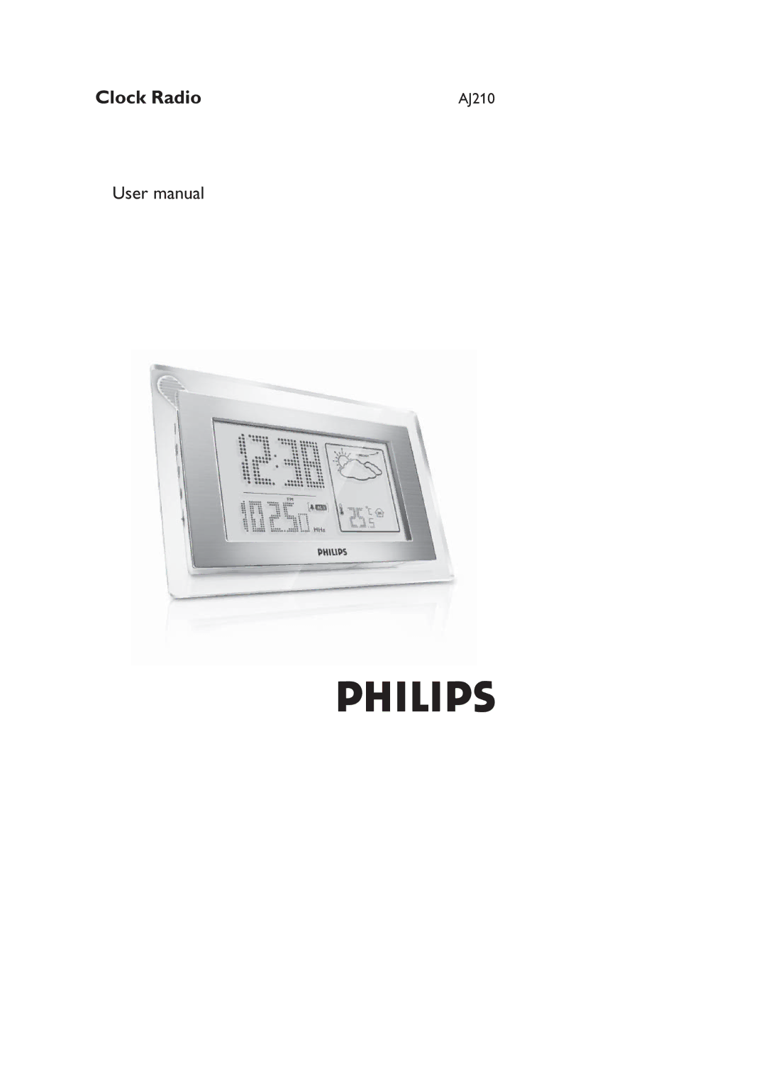 Philips AJ 210 user manual Clock Radio 