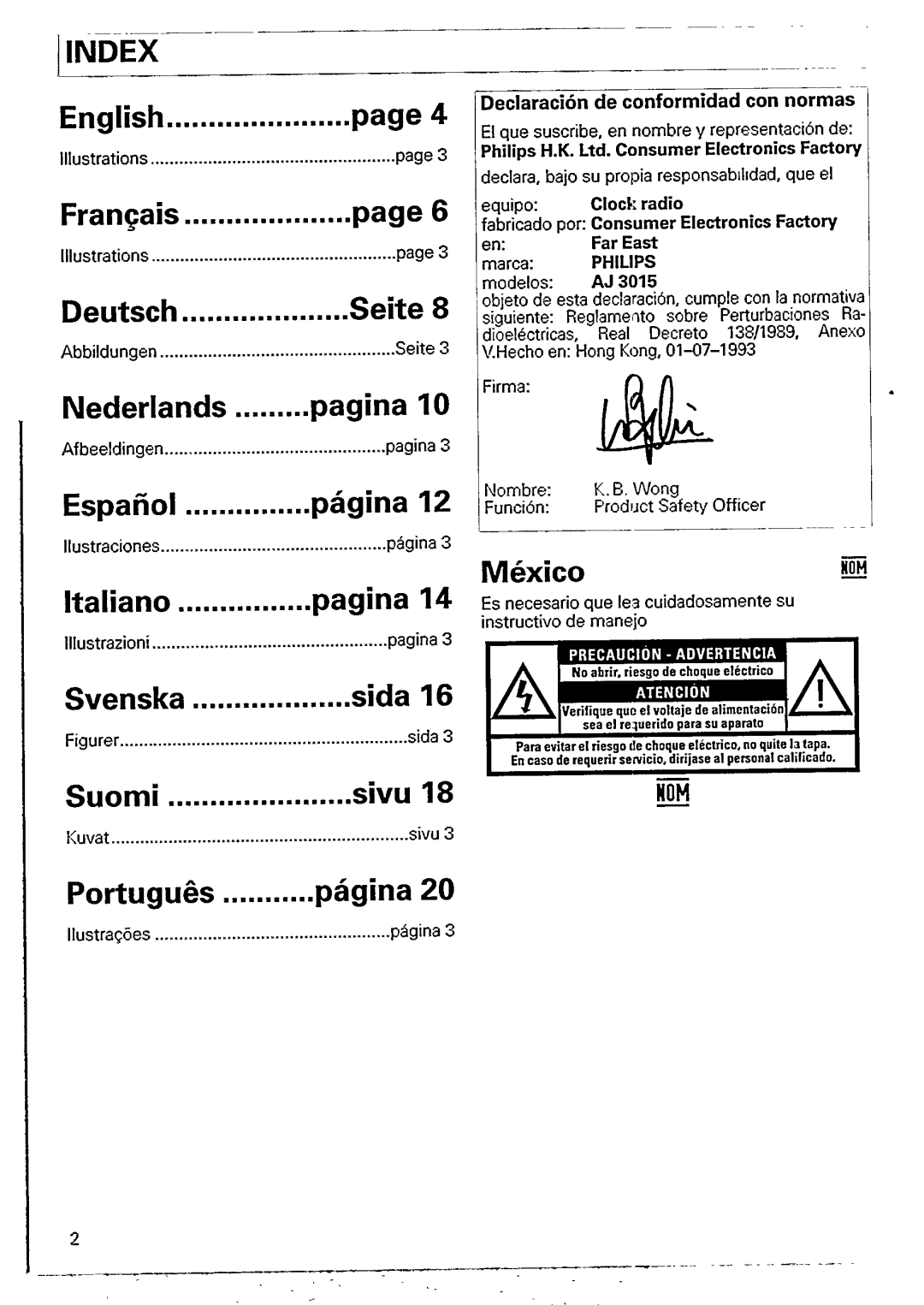 Philips AJ 3015/04 manual 