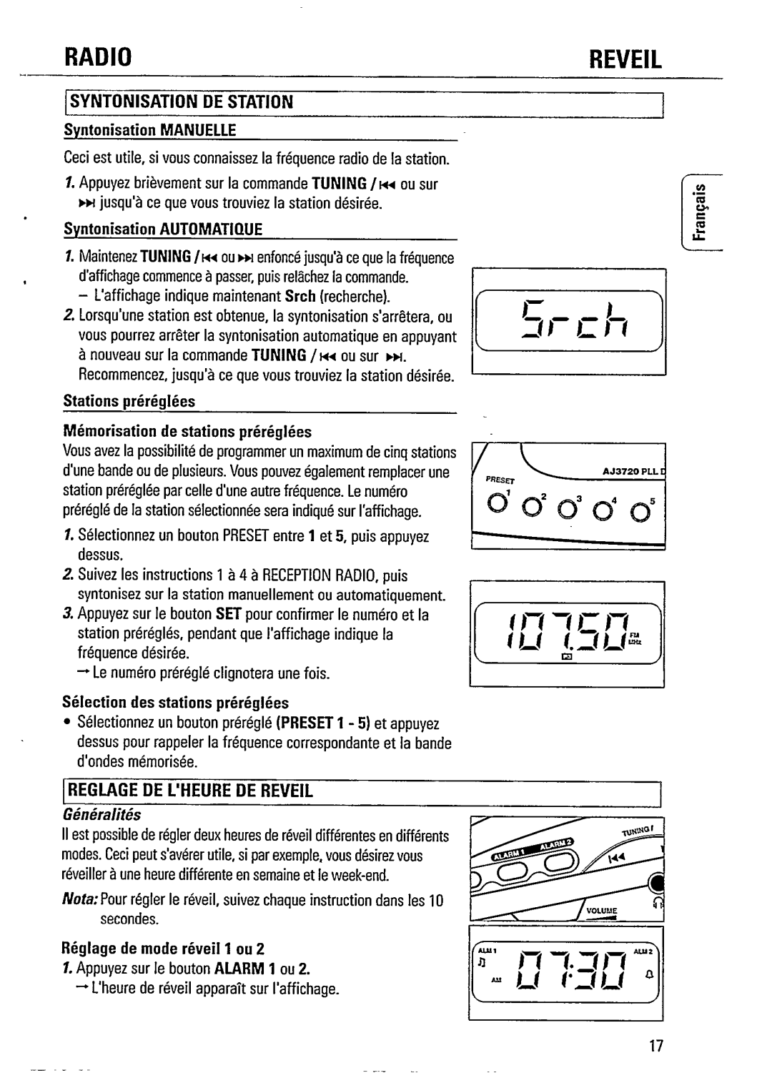 Philips AJ 3720SR/00, AJ 3720/00 manual 