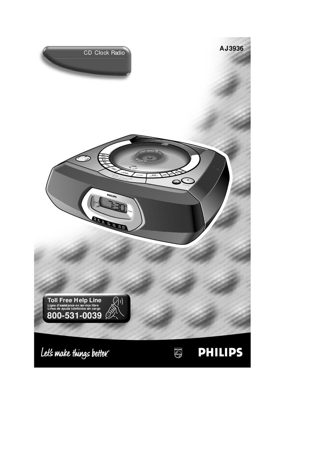 Philips AJ 3936 manual Toll Free Help Line 