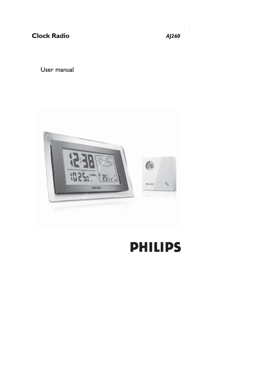 Philips AJ260 user manual Clock Radio 
